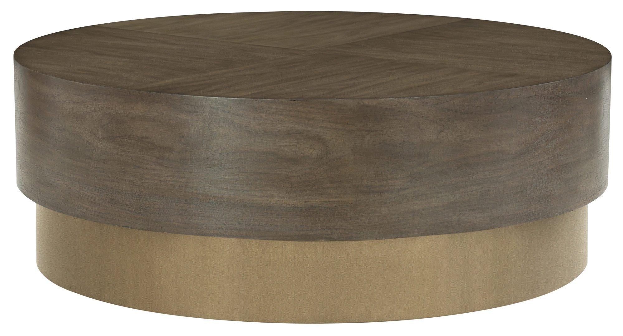 Bernhardt Profile Round Cocktail Table in Warm Taupe 378-015
