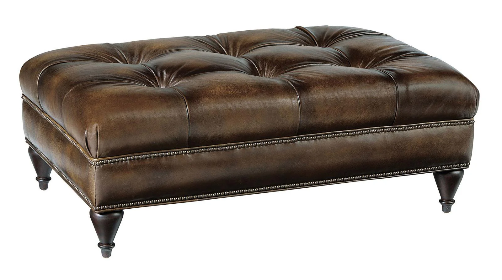 Bernhardt Upholstery Colston Rectangular Ottoman in Leather 2004L