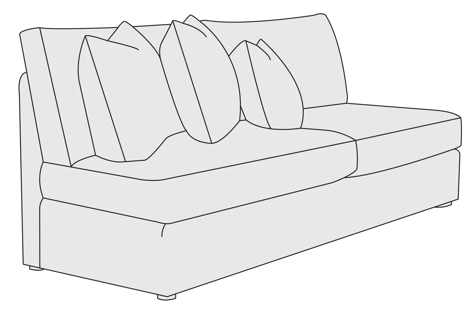Bernhardt Upholstery Sydney Armless Loveseat B9440
