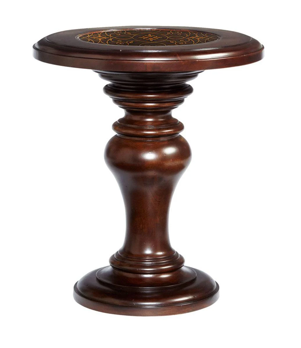 Bernhardt Valencia Round Chairside Table in Dark Brown 475-123