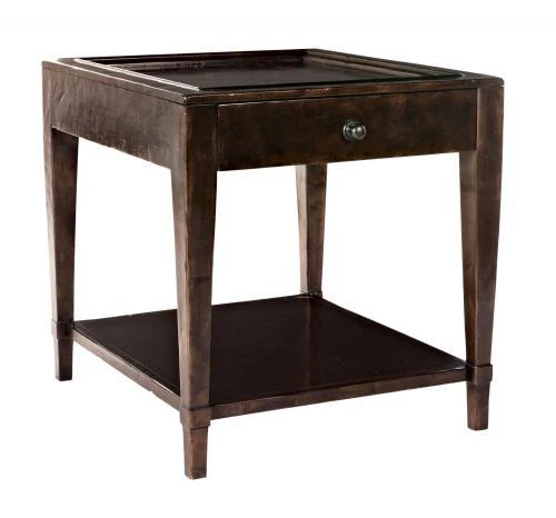 Bernhardt Vintage Patina Square End Table in Molasses 322-112B