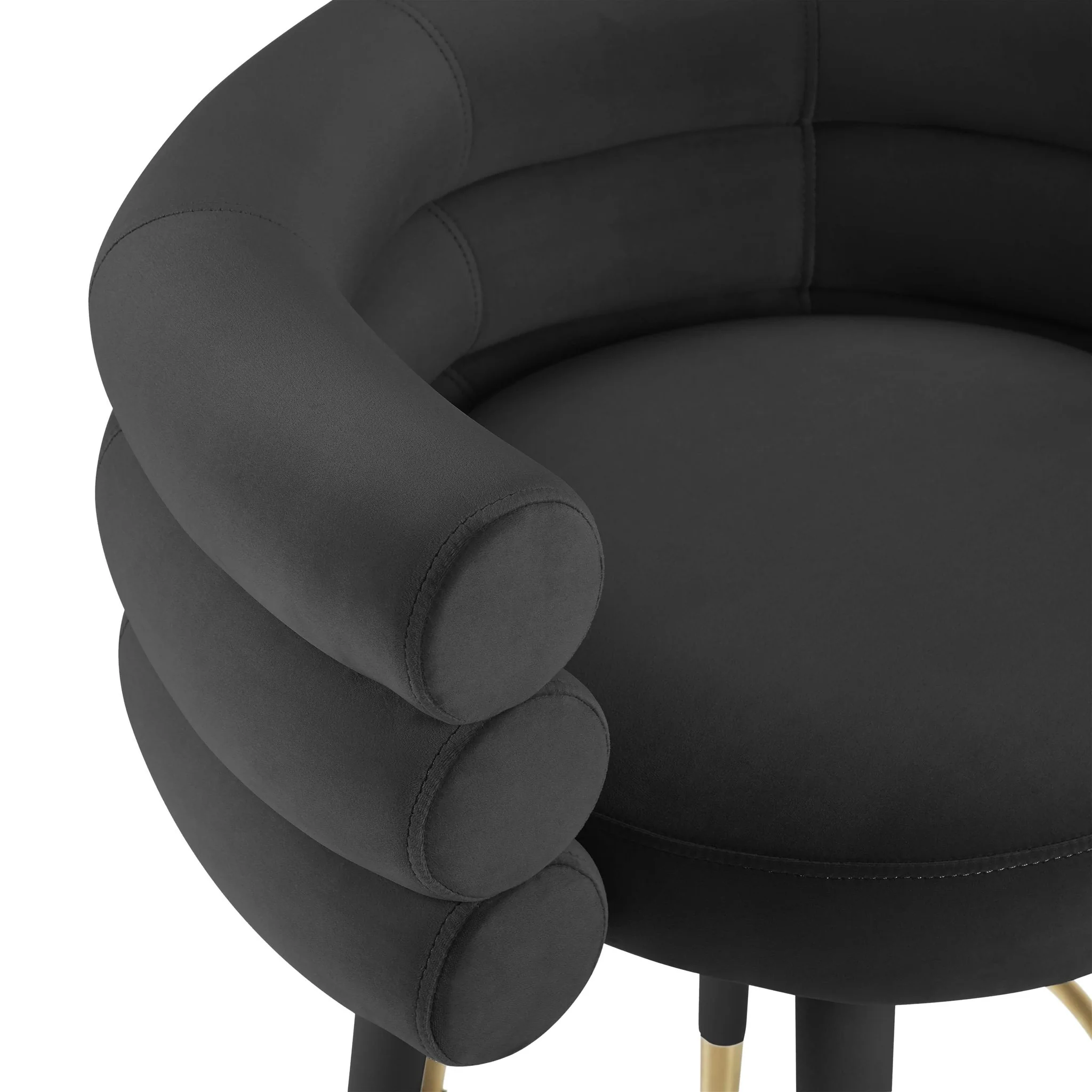 Betty Black Velvet Barstool - Image 4