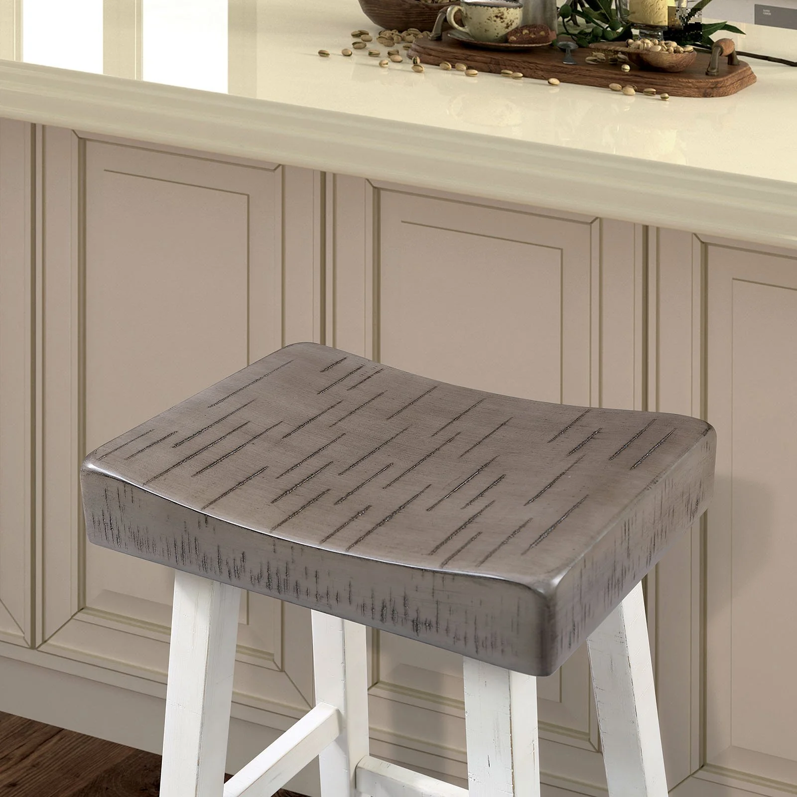 Biasca 29" Stool, (2/CTN), Gray/White - Image 3