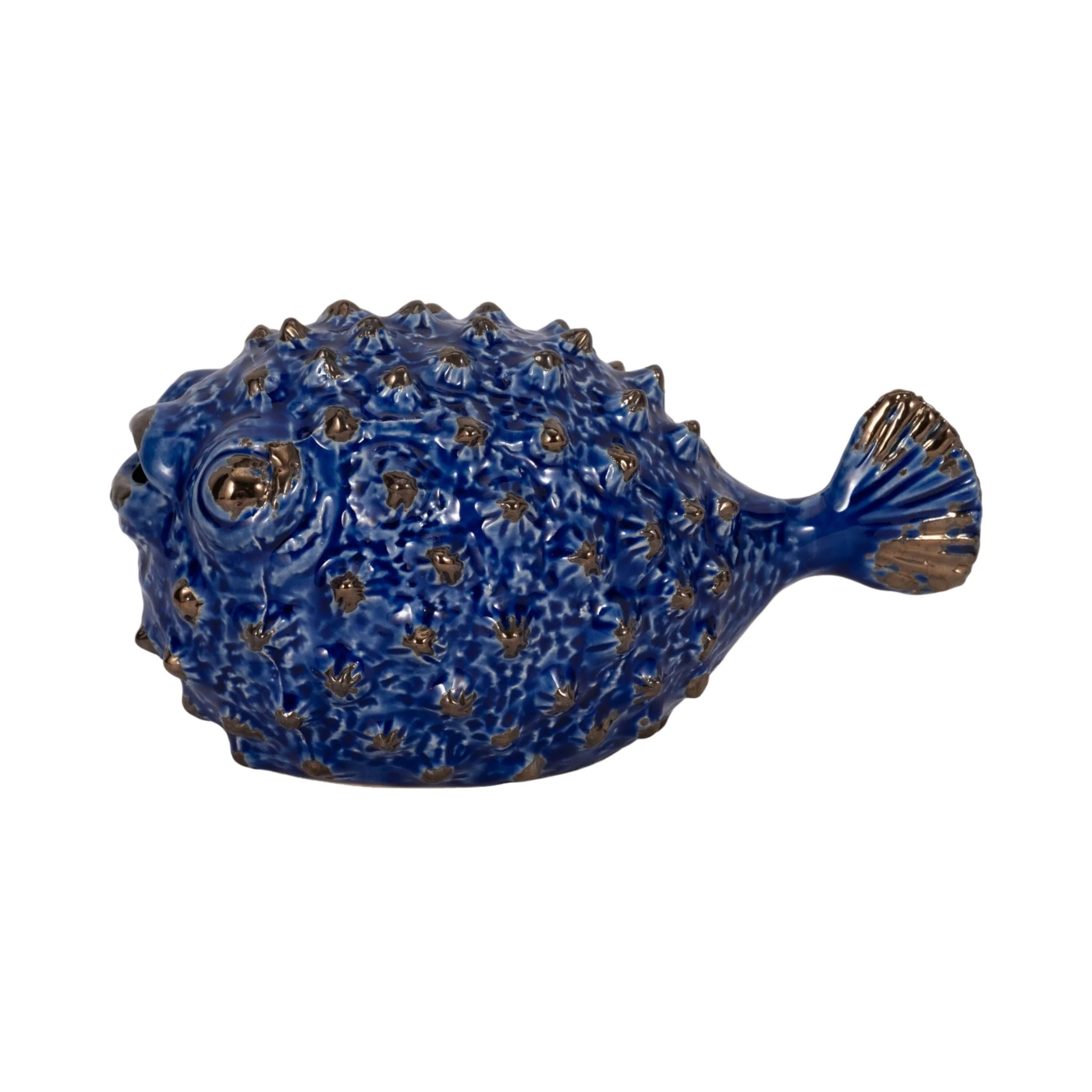 Blue Ceramic Puffer Fish 10