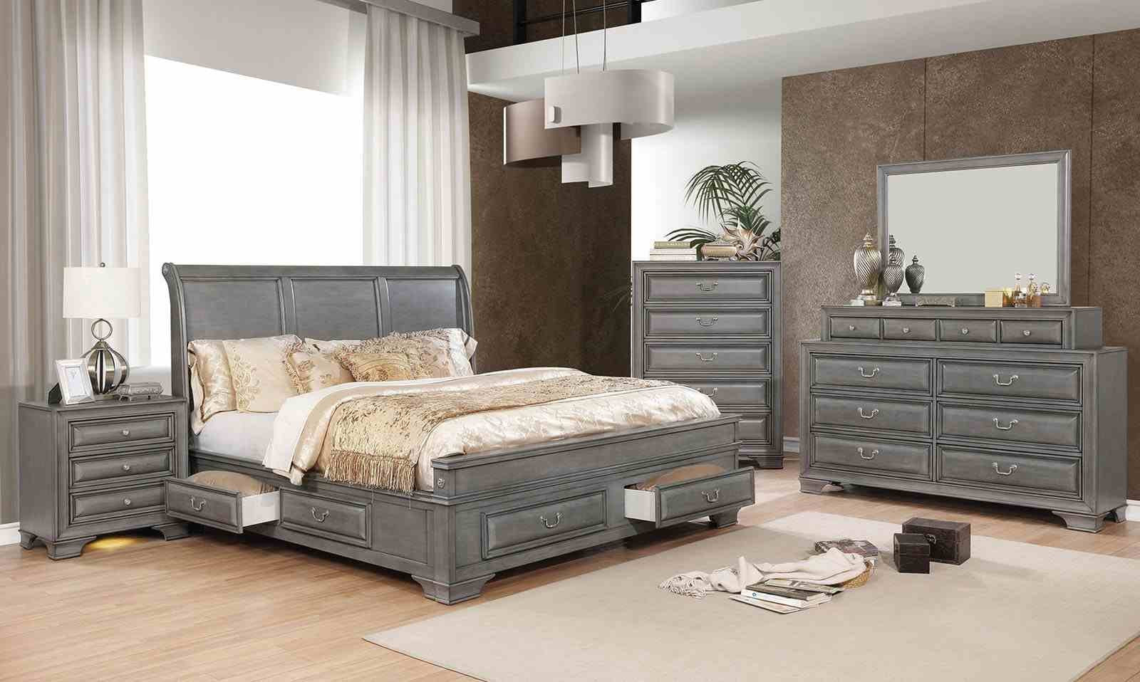 Brandt Nightstand w/ USB, Gray - Image 2