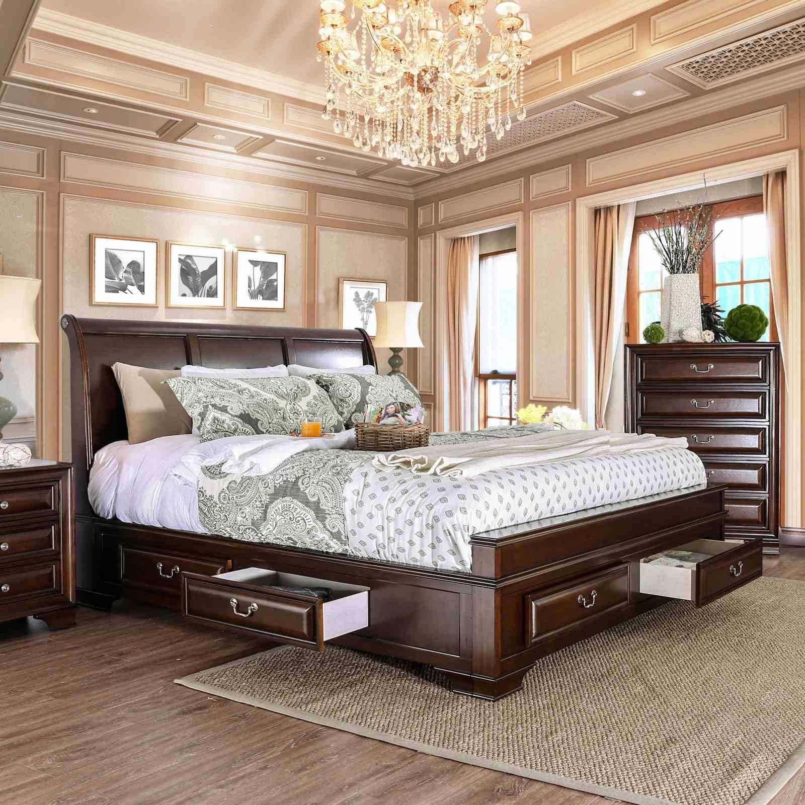 Brandt Queen Bed, Brown Cherry