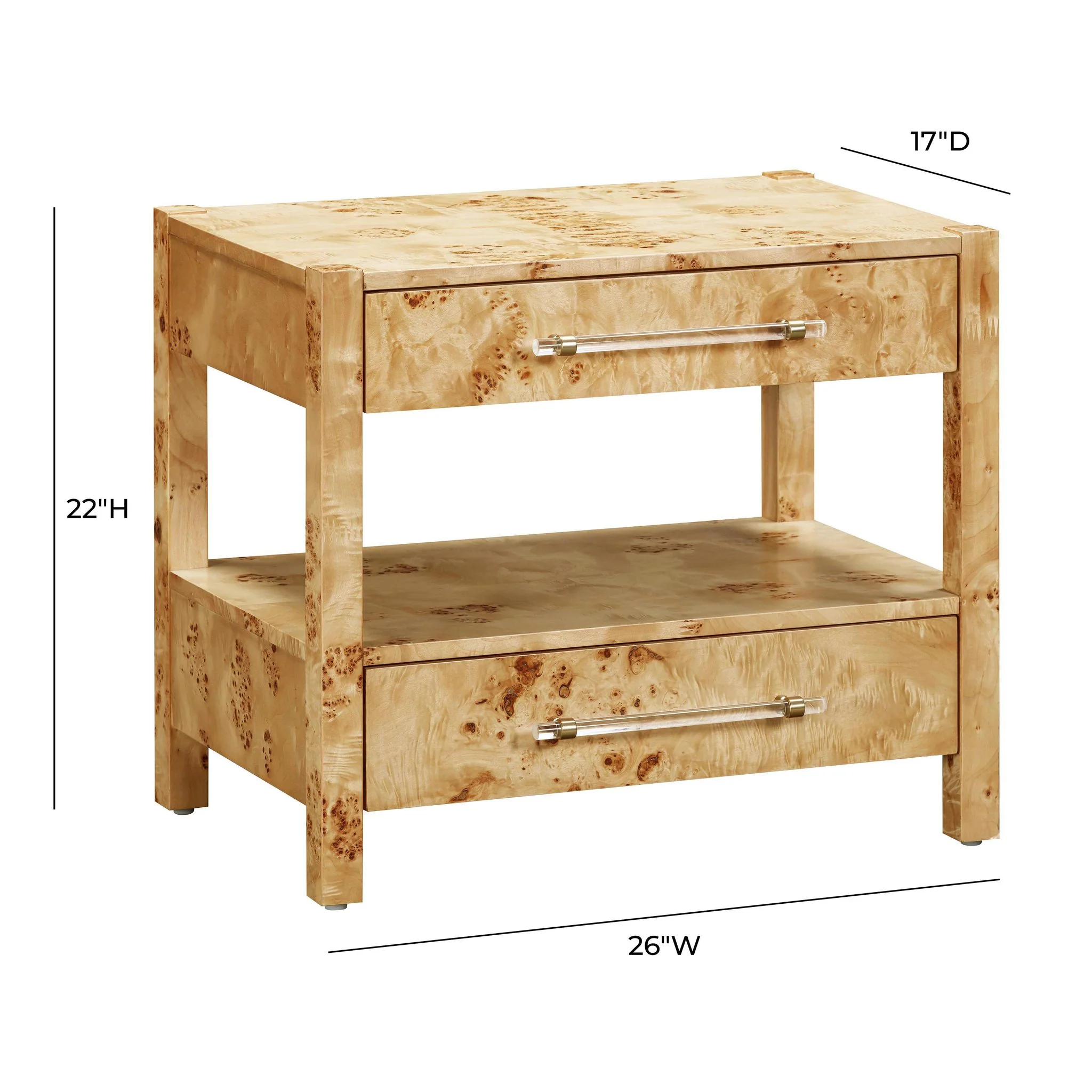 Brandyss Natural Burl Nightstand - Image 9