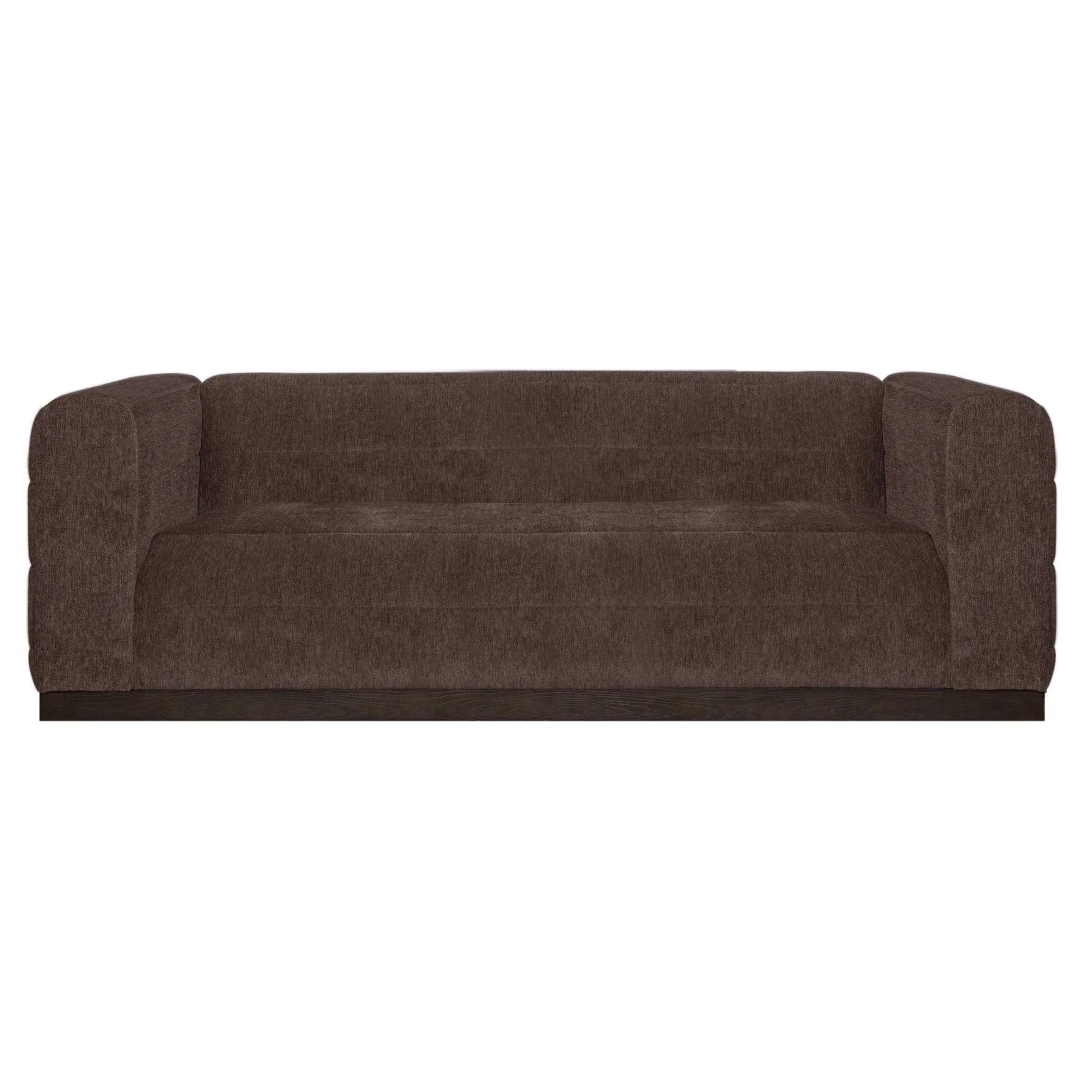 Brea 90.5 in. 3-Seater Sofa in Mocha Bean Fabric with Rectangular Seat and Square Arms - Image 2