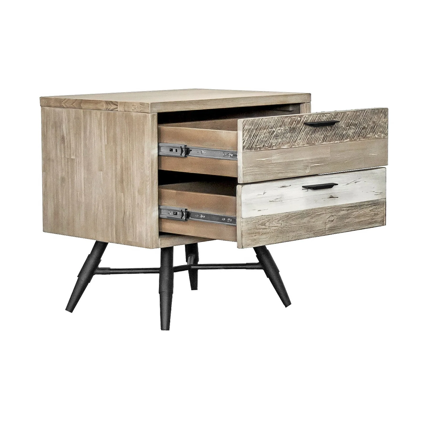 Bridges 3 Piece King Bedroom Set in Two-Tone Acacia Wood - Image 5