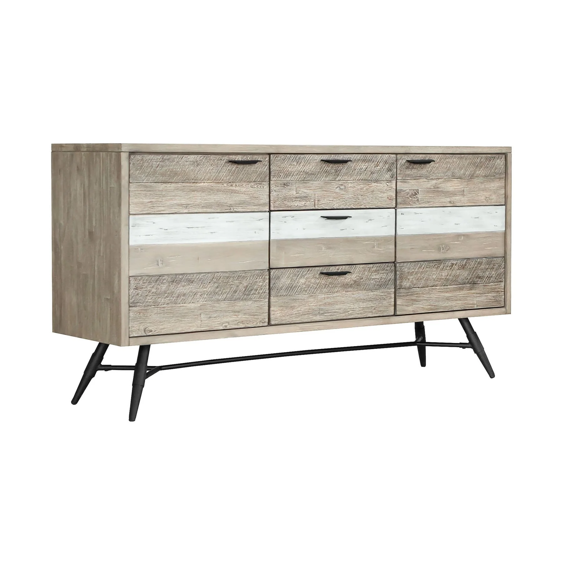 Bridges Sideboard Buffet Cabinet in Two Tone Acacia Wood - Image 2