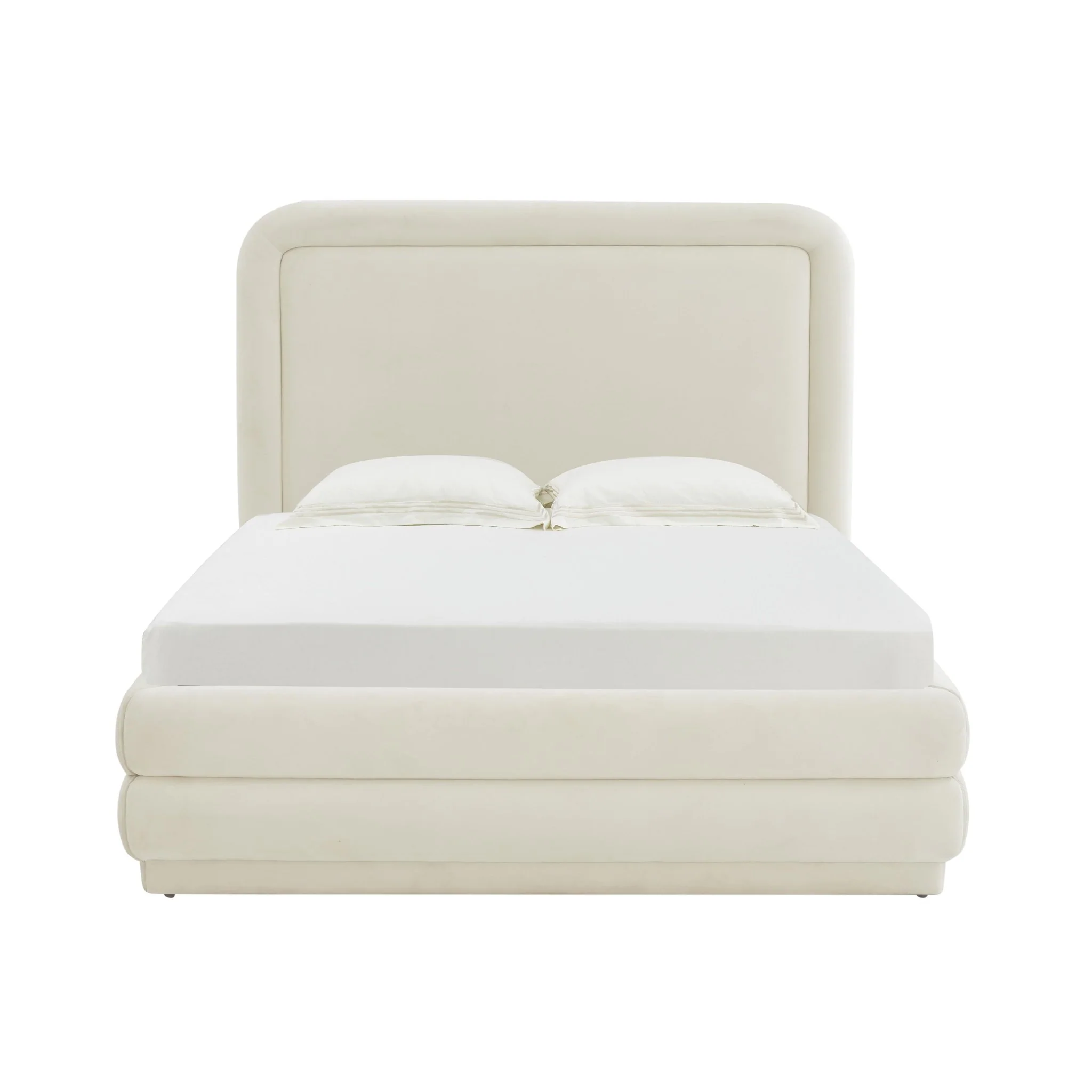 Briella Cream Velvet Bed in Full - Image 3