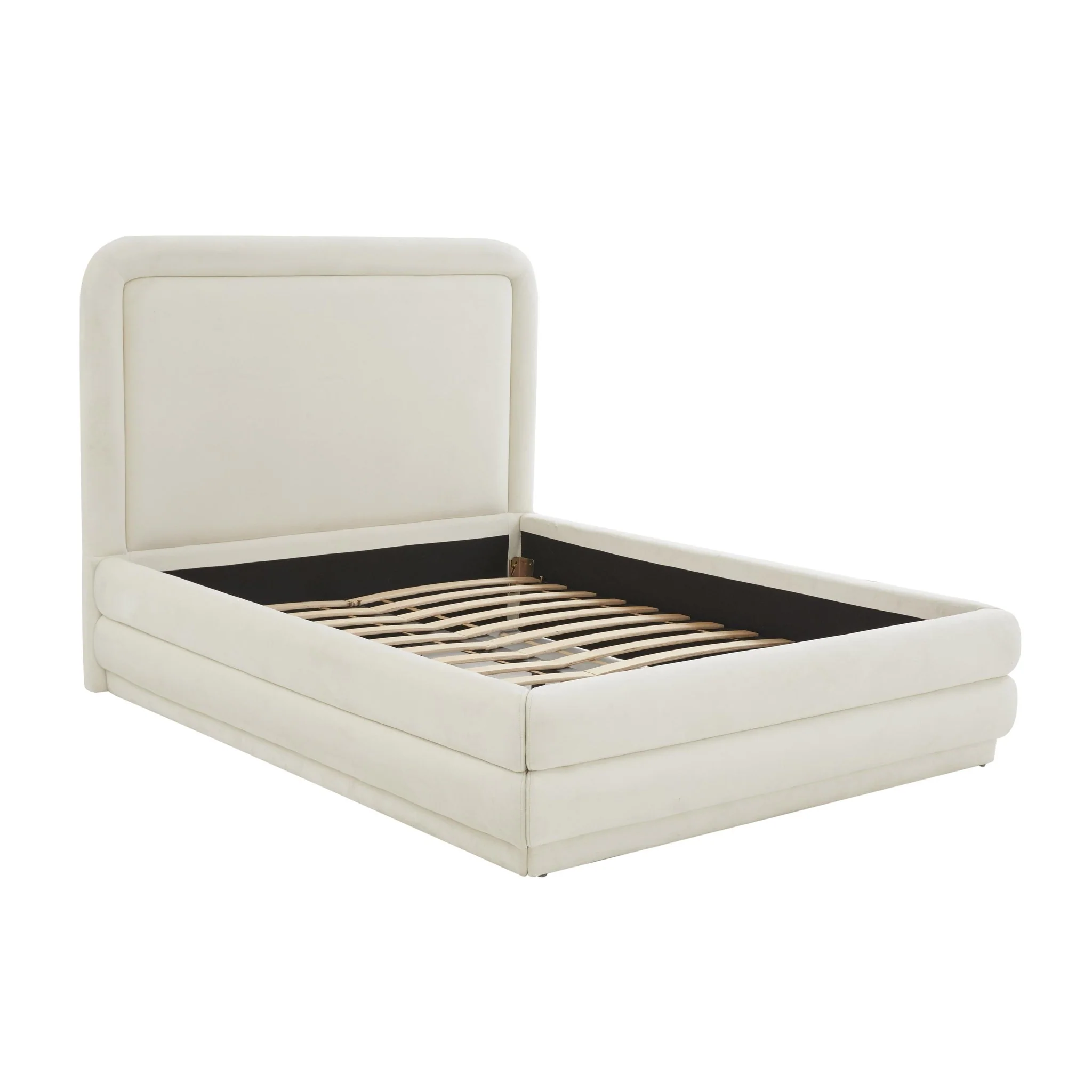 Briella Cream Velvet Bed in Full - Image 4