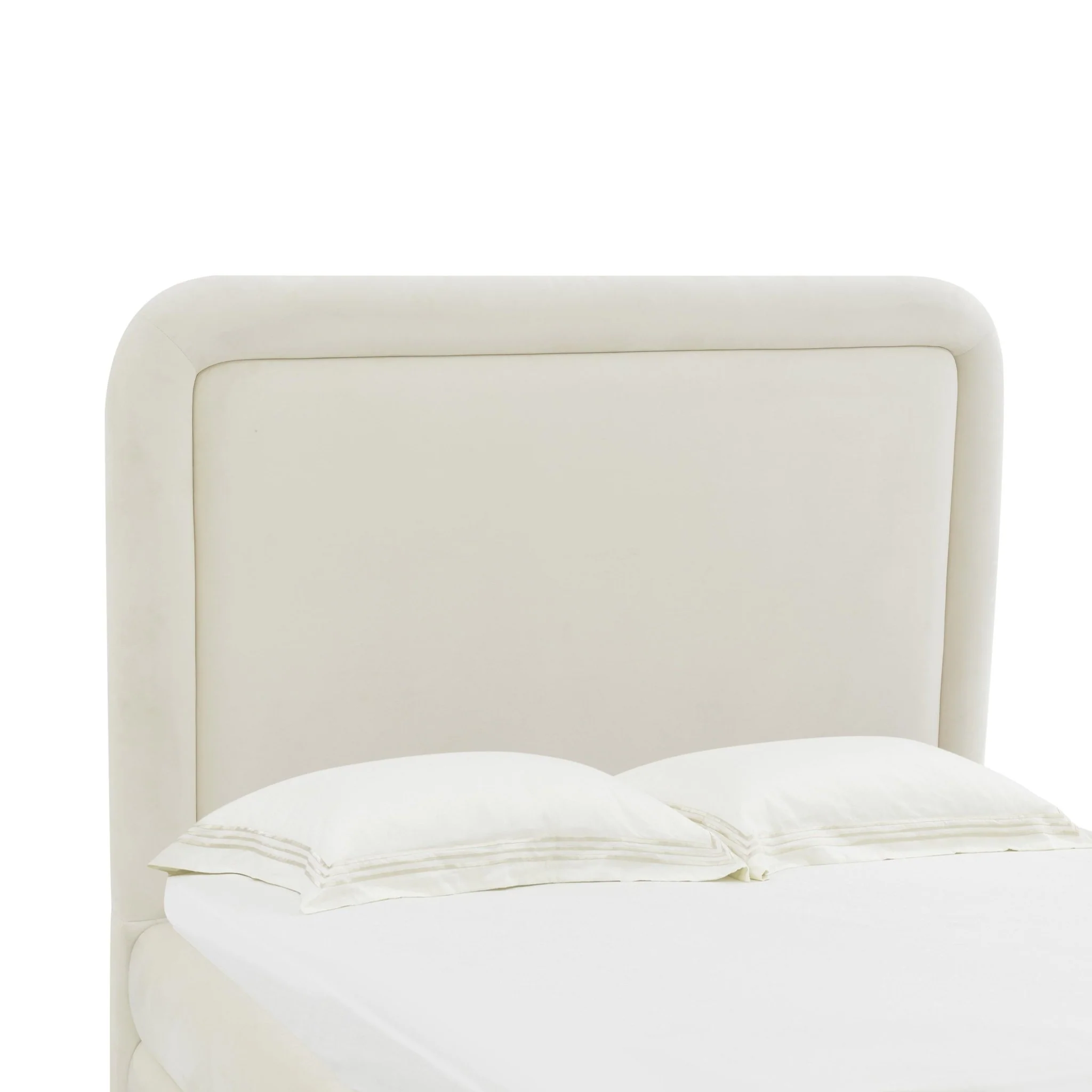 Briella Cream Velvet Bed in Full - Image 5