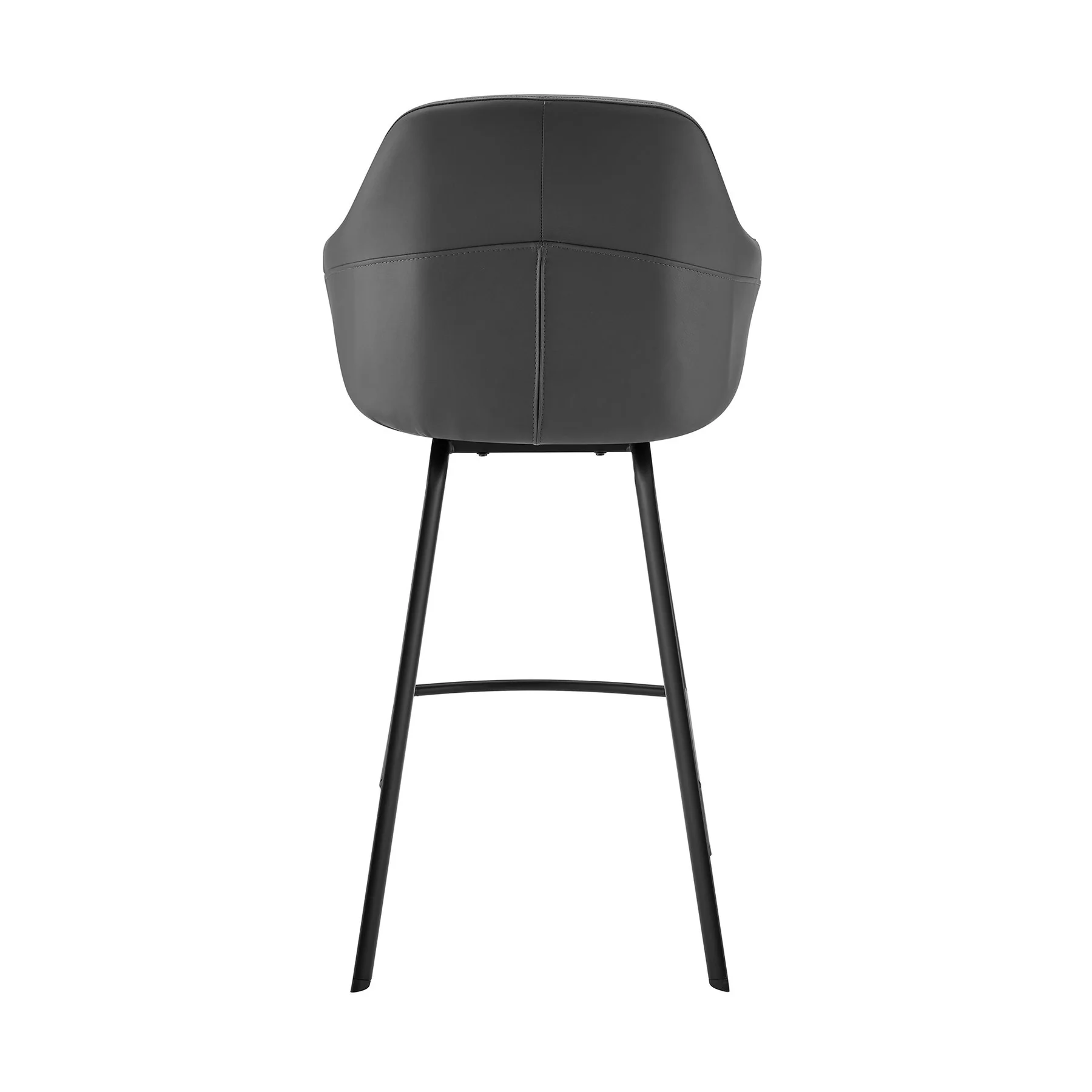 Brigden Gray Faux Leather and Black Metal Swivel 30" Bar Stool - Image 5