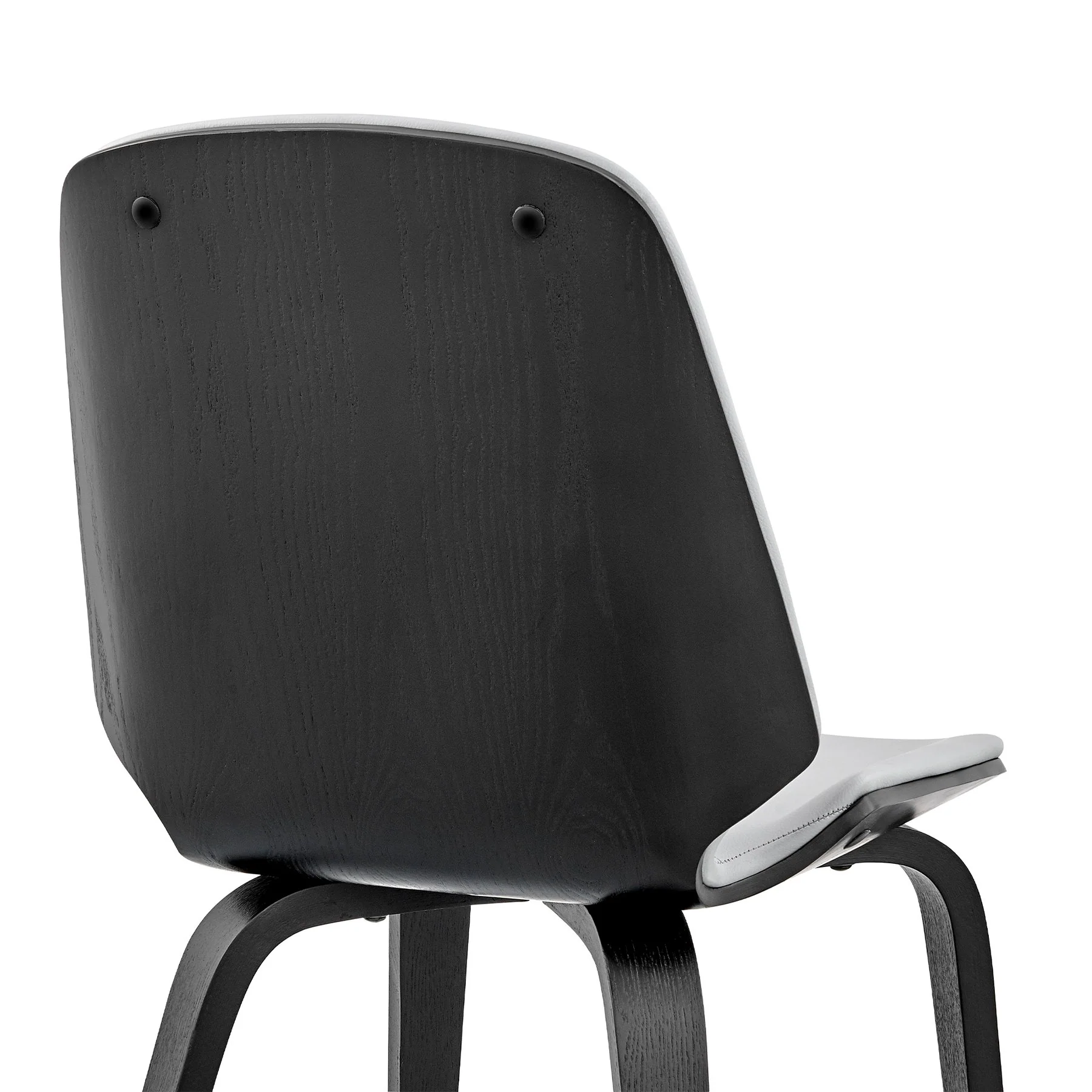 Brinley Gray Faux Leather and Black Wood Dining Room Accent Chair - Image 7