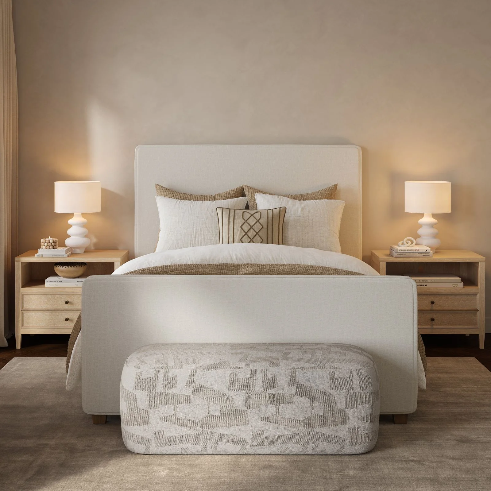 Bristol Park Whitewashed Oak Wood Nightstand - Image 3