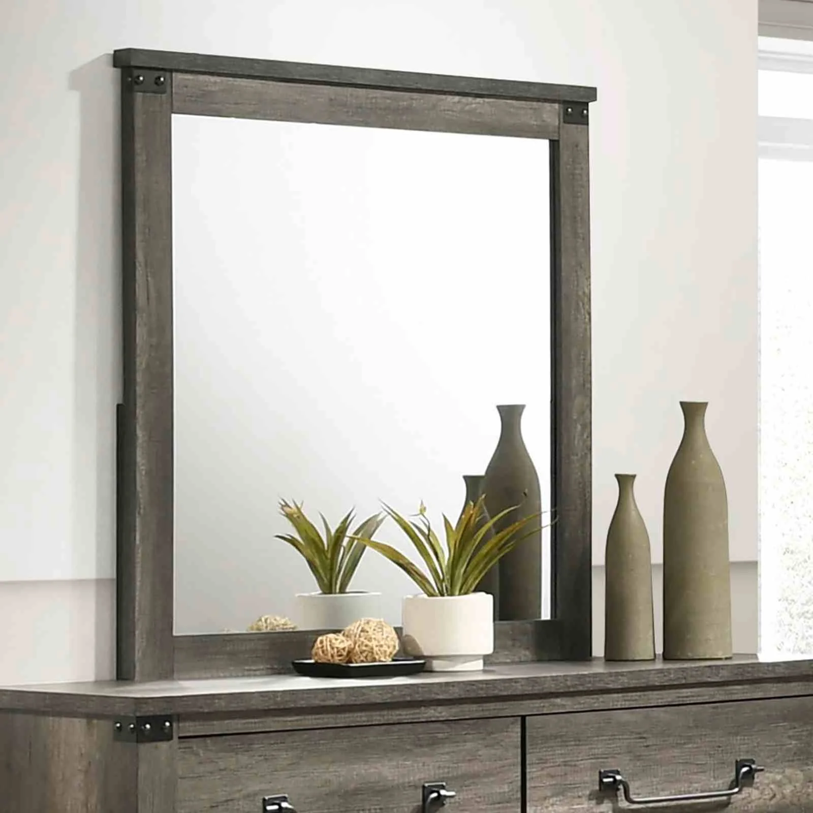 Britonale Mirror, Rustic Gray