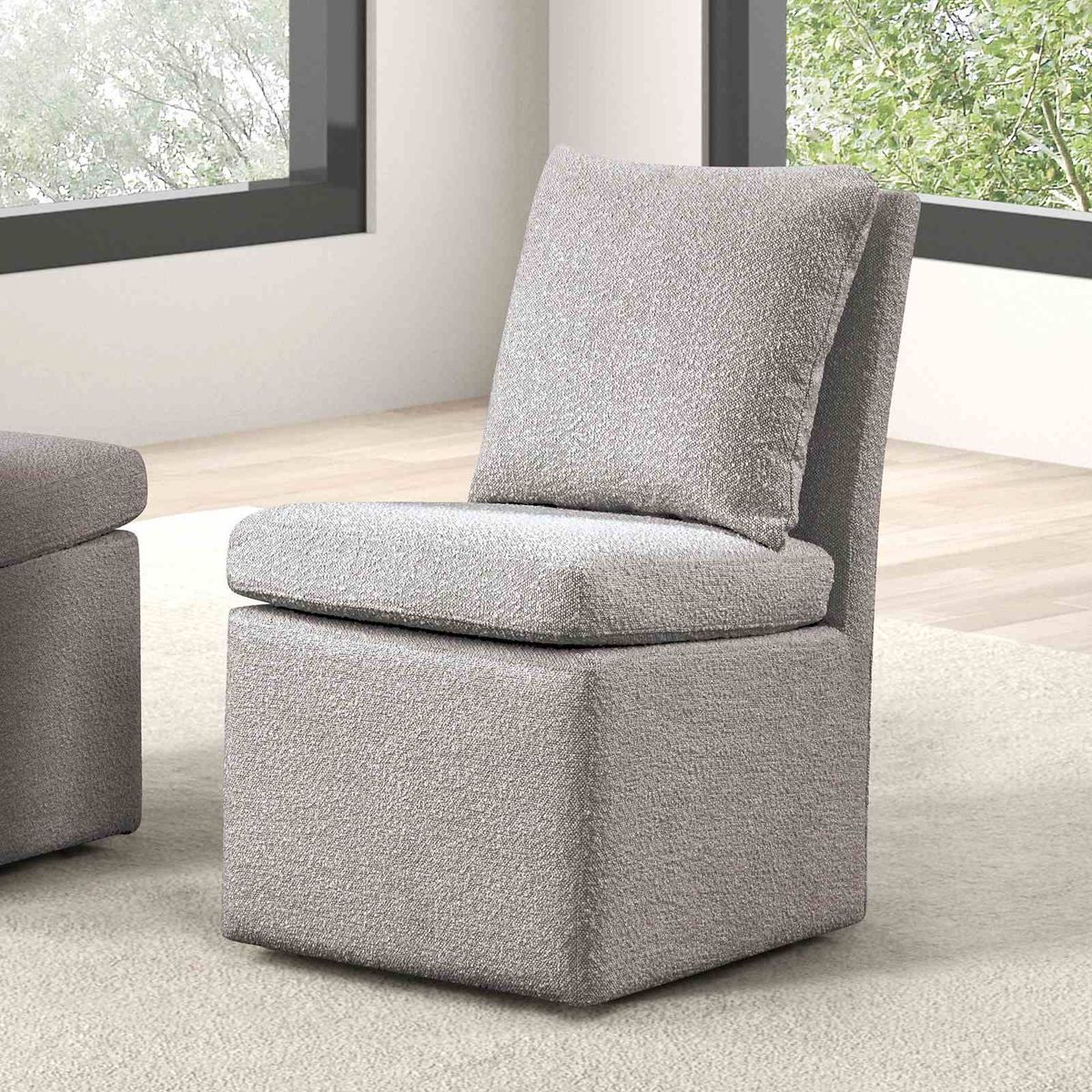 Broager Dining Chair w/ Caster, Light Gray