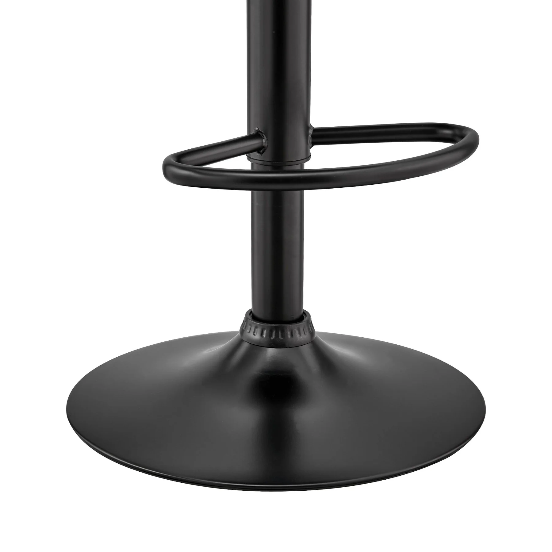 Brock Adjustable Gray Faux Leather and Walnut Wood with Black Finish Bar Stool - Image 8