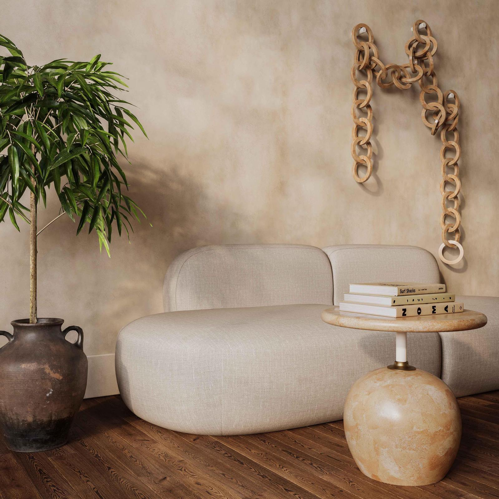 Broohah Beige Linen Sofa - Image 2