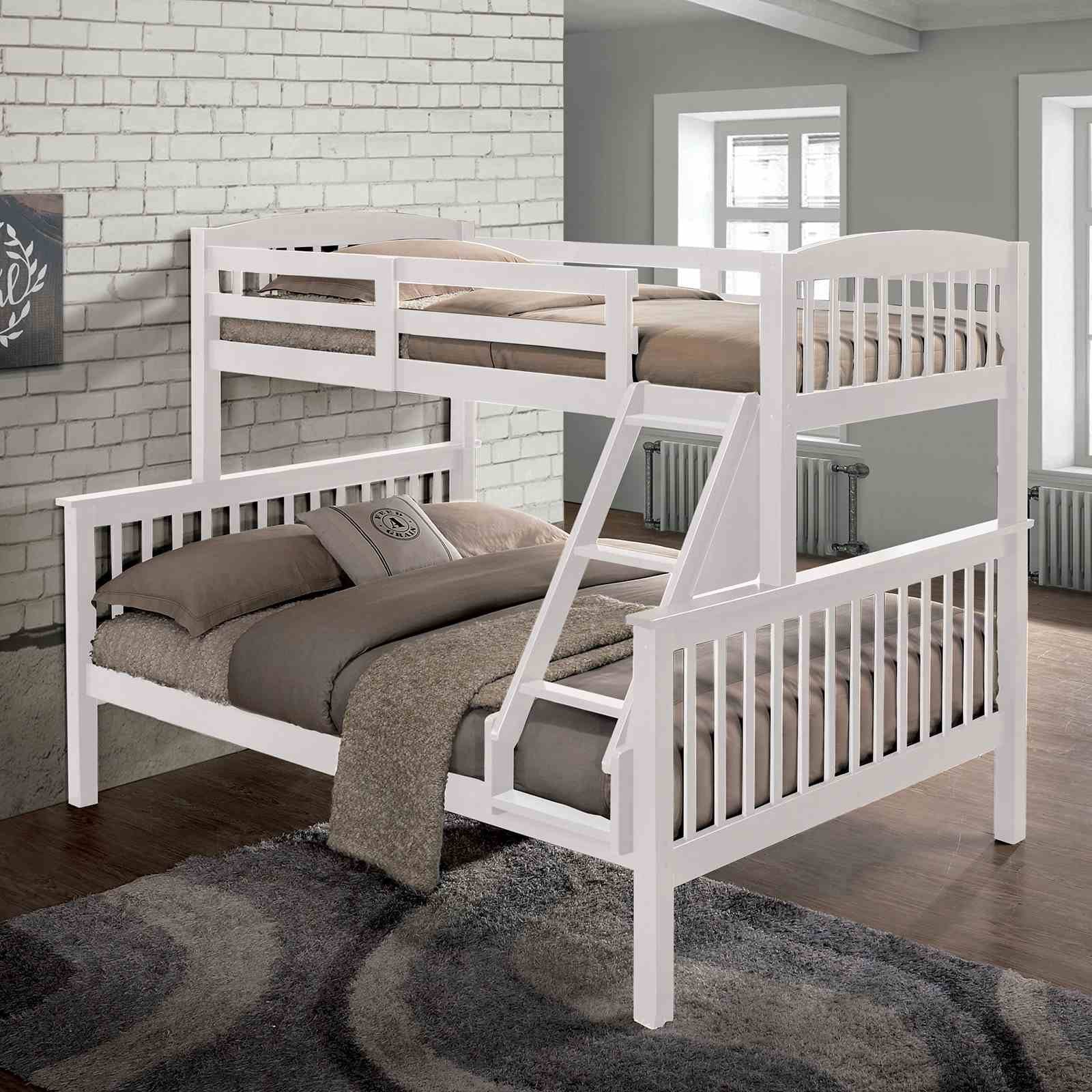 Brookings Twin/Full Bunk Bed w/ Mattresses, White