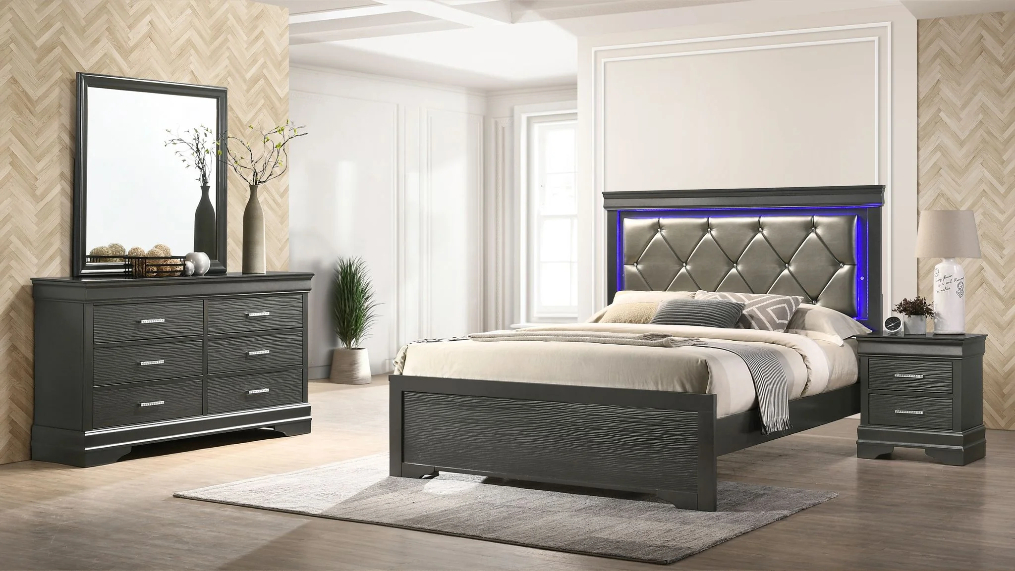 Brooklyn King 4 Bedroom Set Gray