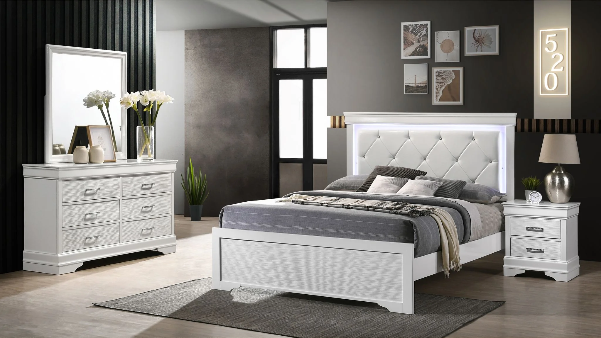 Brooklyn King 4 Bedroom Set White