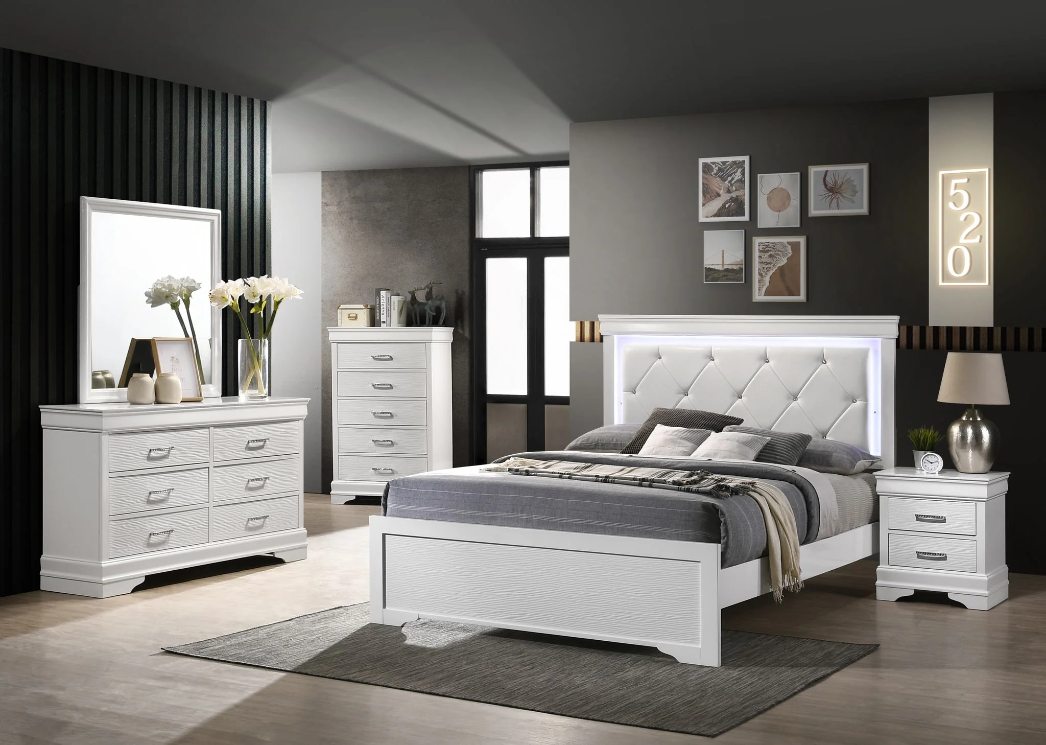 Brooklyn King 5 Bedroom Set White - Image 19