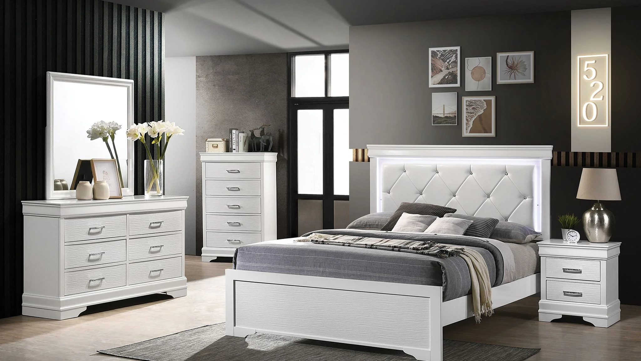 Brooklyn Queen 5 Bedroom Set White