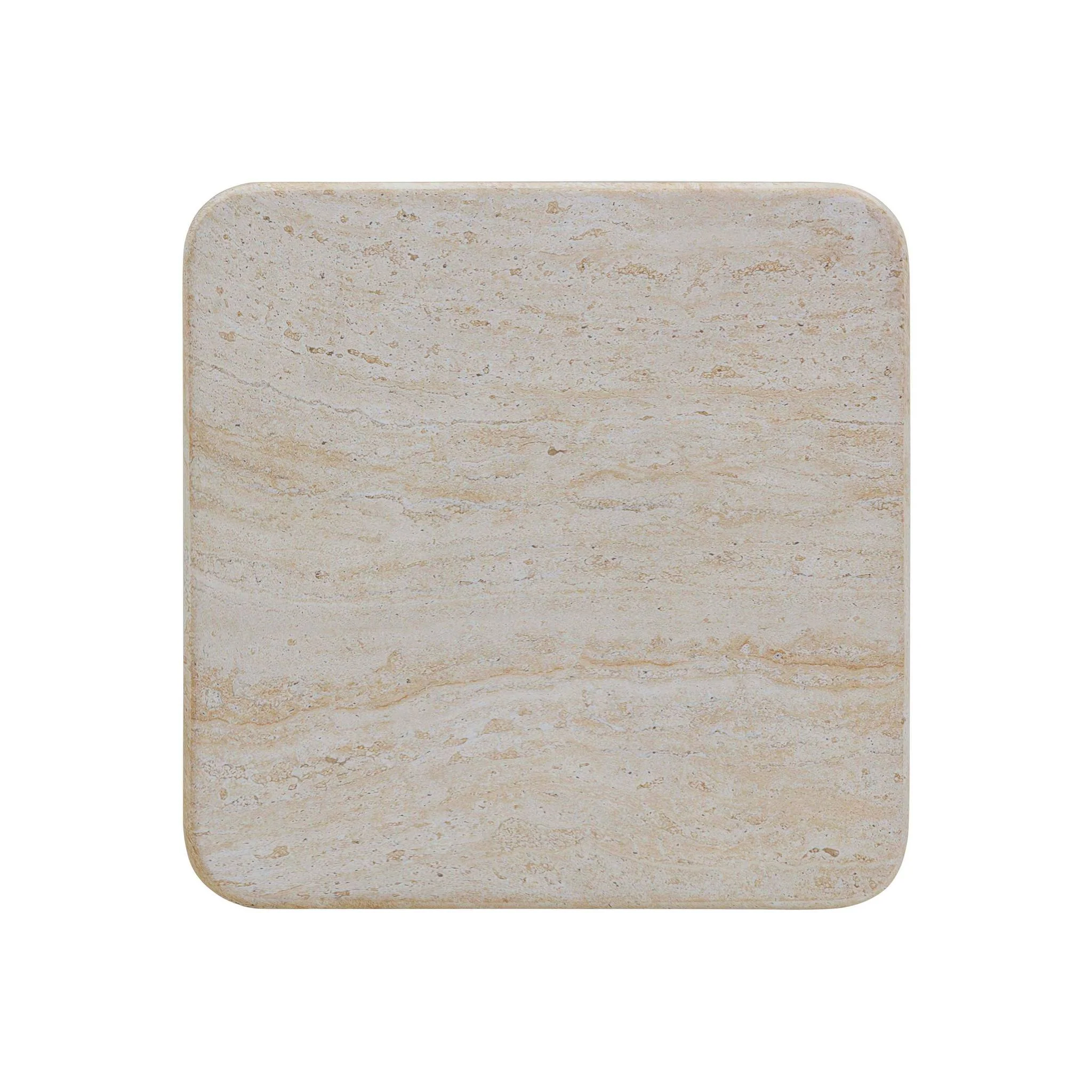 Brut Travertine & Breccia Concrete Indoor / Outdoor Side Table - Image 4