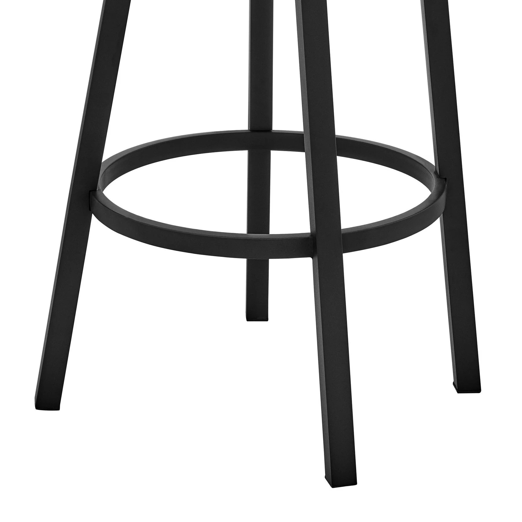 Bryant 30" Bar Height Swivel Bar Stool in Black Finish and Gray Faux Leather - Image 8