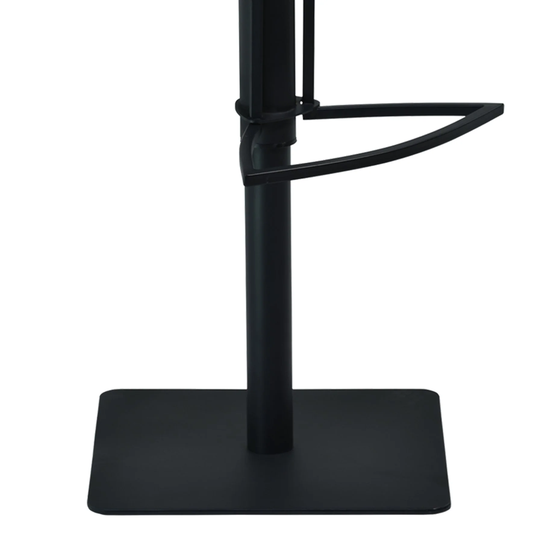 Café Adjustable Height Swivel Gray Faux Leather and Gray Walnut Wood Bar Stool with Black Metal Base - Image 7