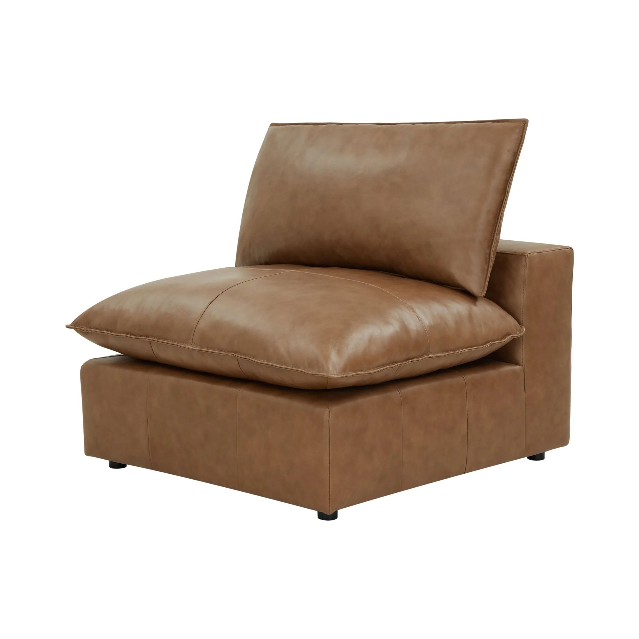 Cali Brown Leather Armless Chair