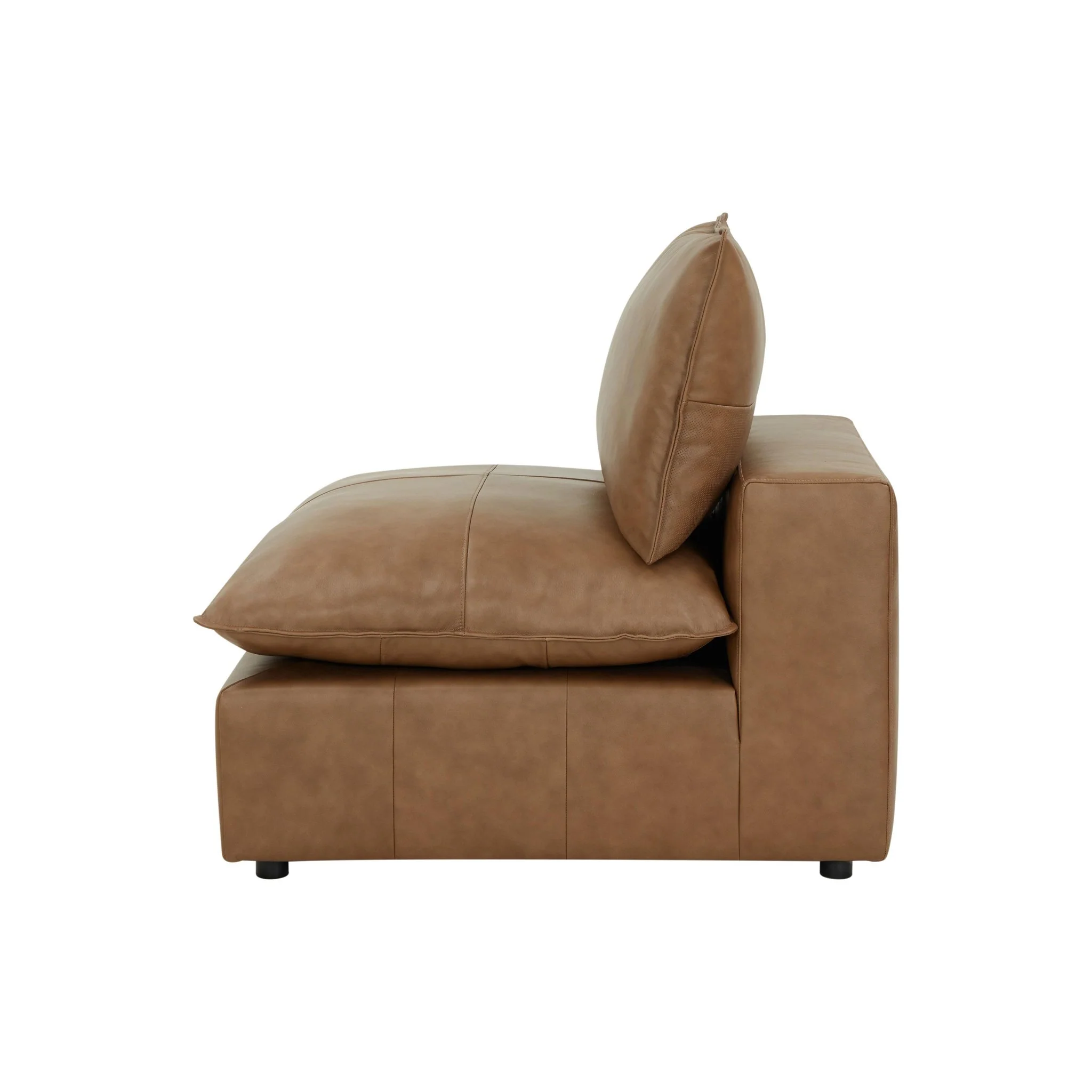 Cali Brown Leather Armless Chair - Image 2