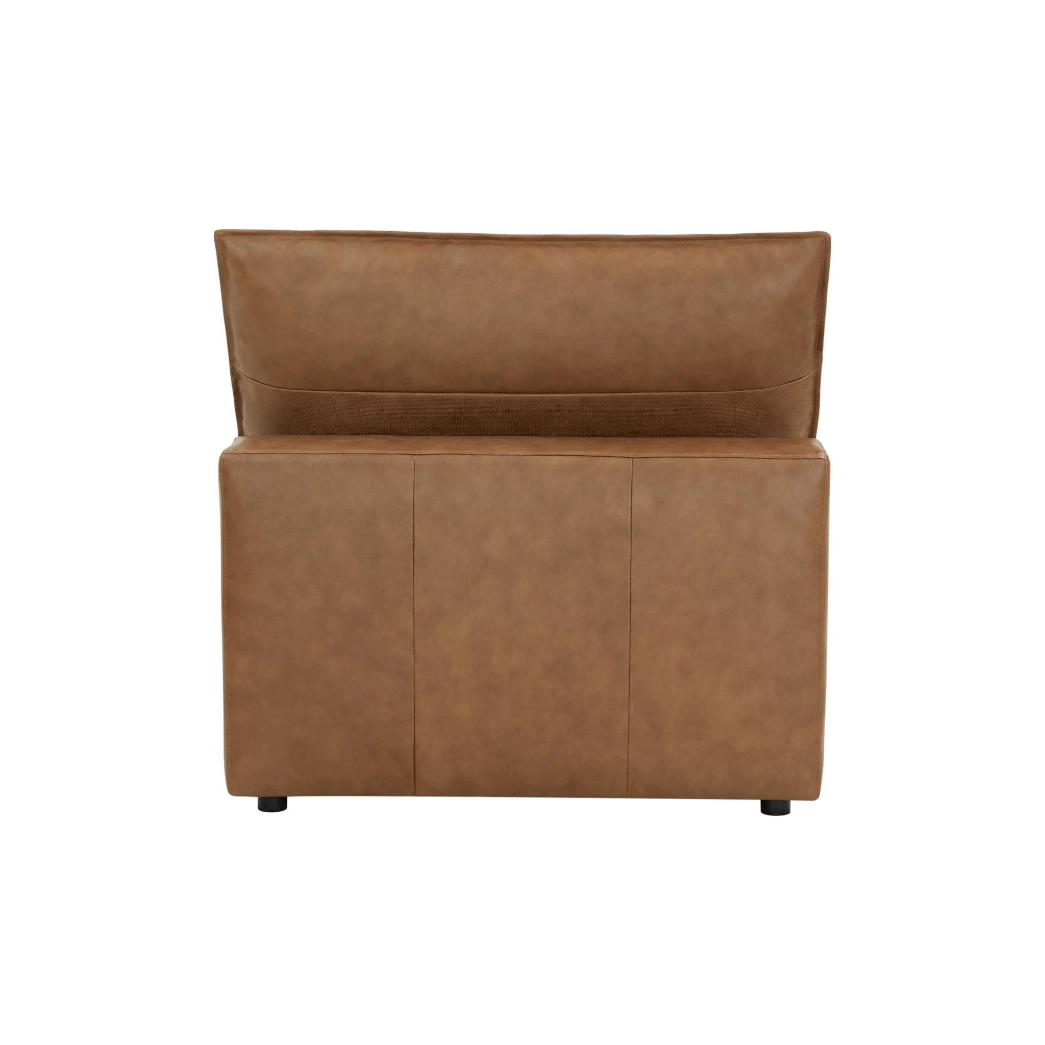Cali Brown Leather Armless Chair - Image 4