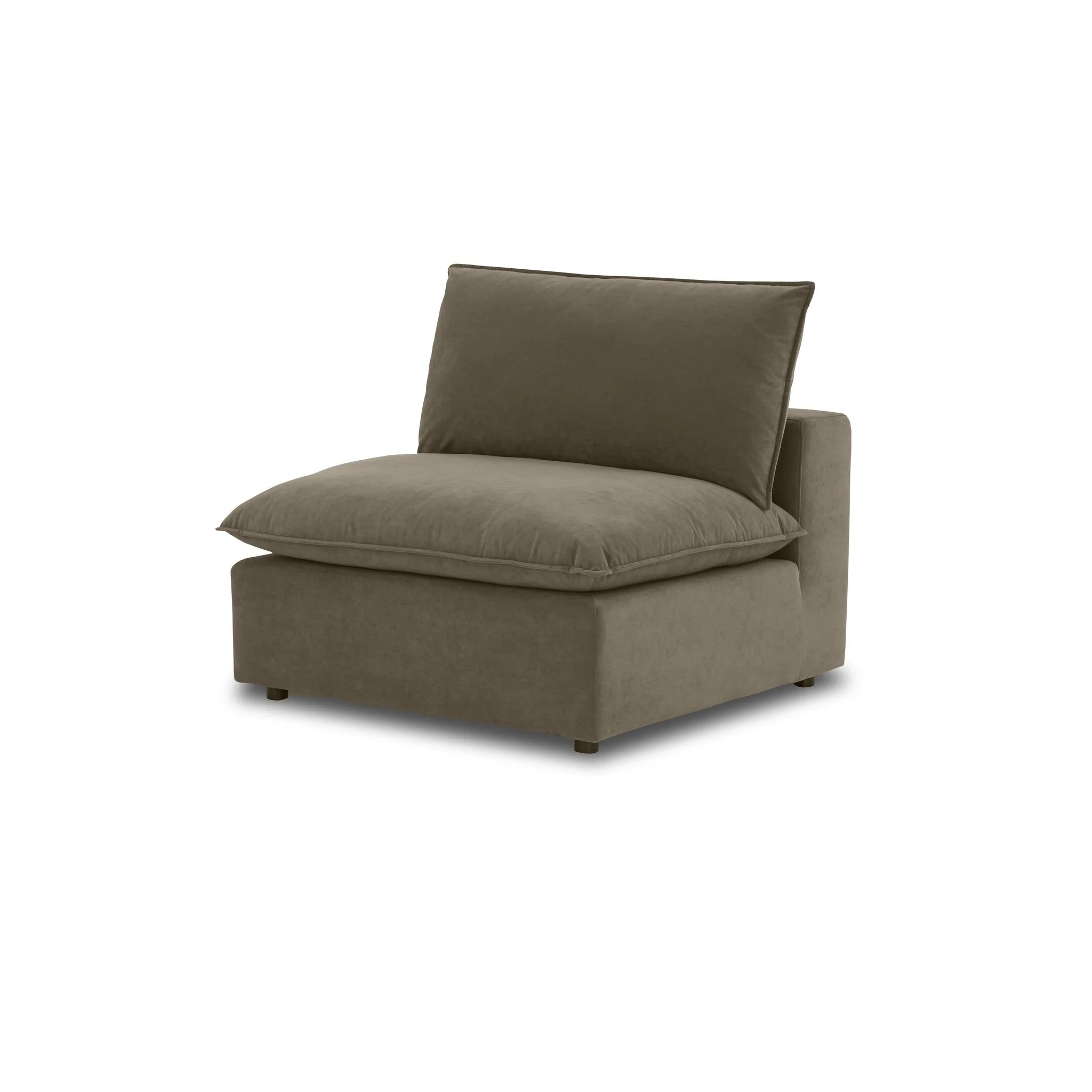 Cali Chocolate Brown Performance Velvet Armless Chair - Image 2