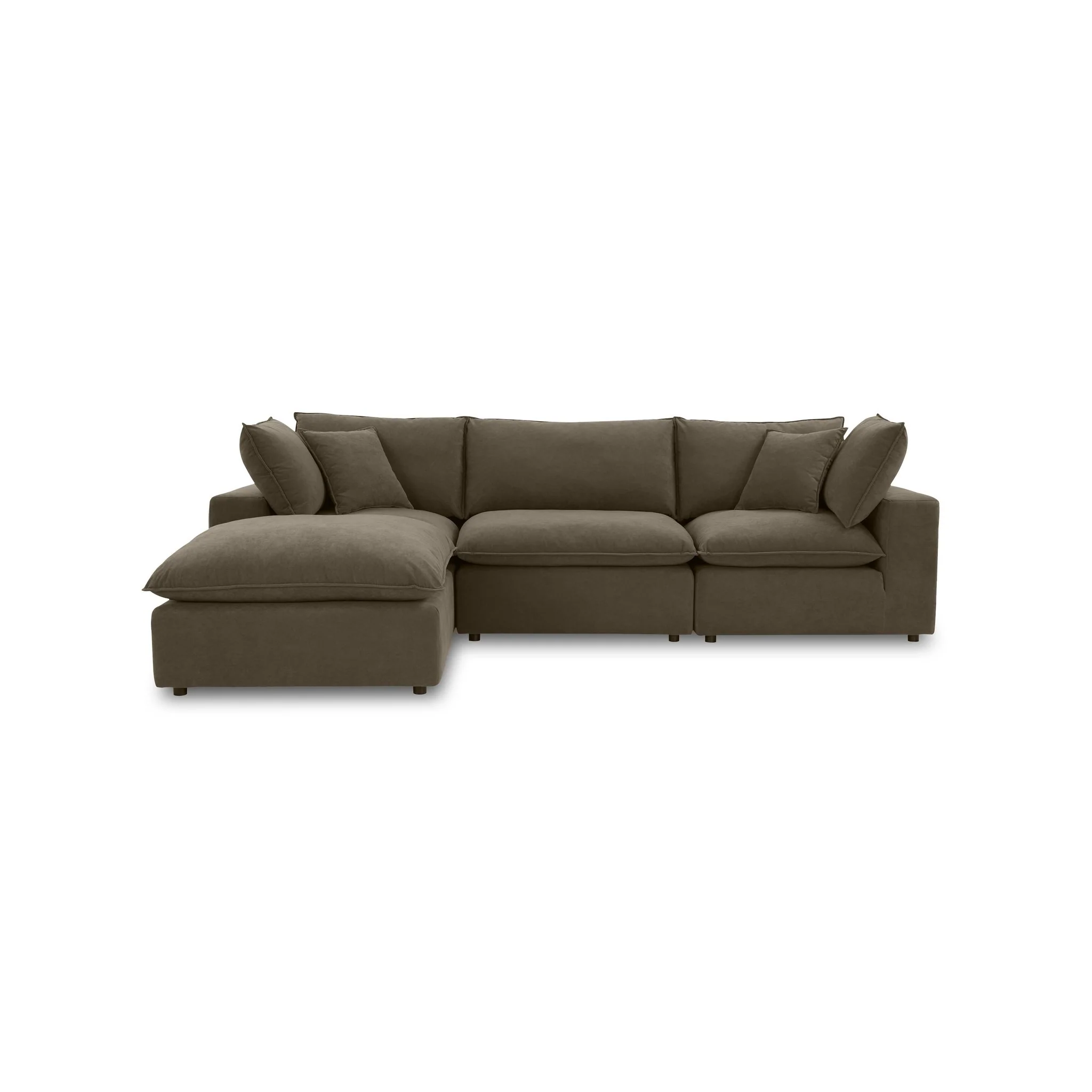 Cali Chocolate Brown Performance Velvet Modular Sectional - Image 3