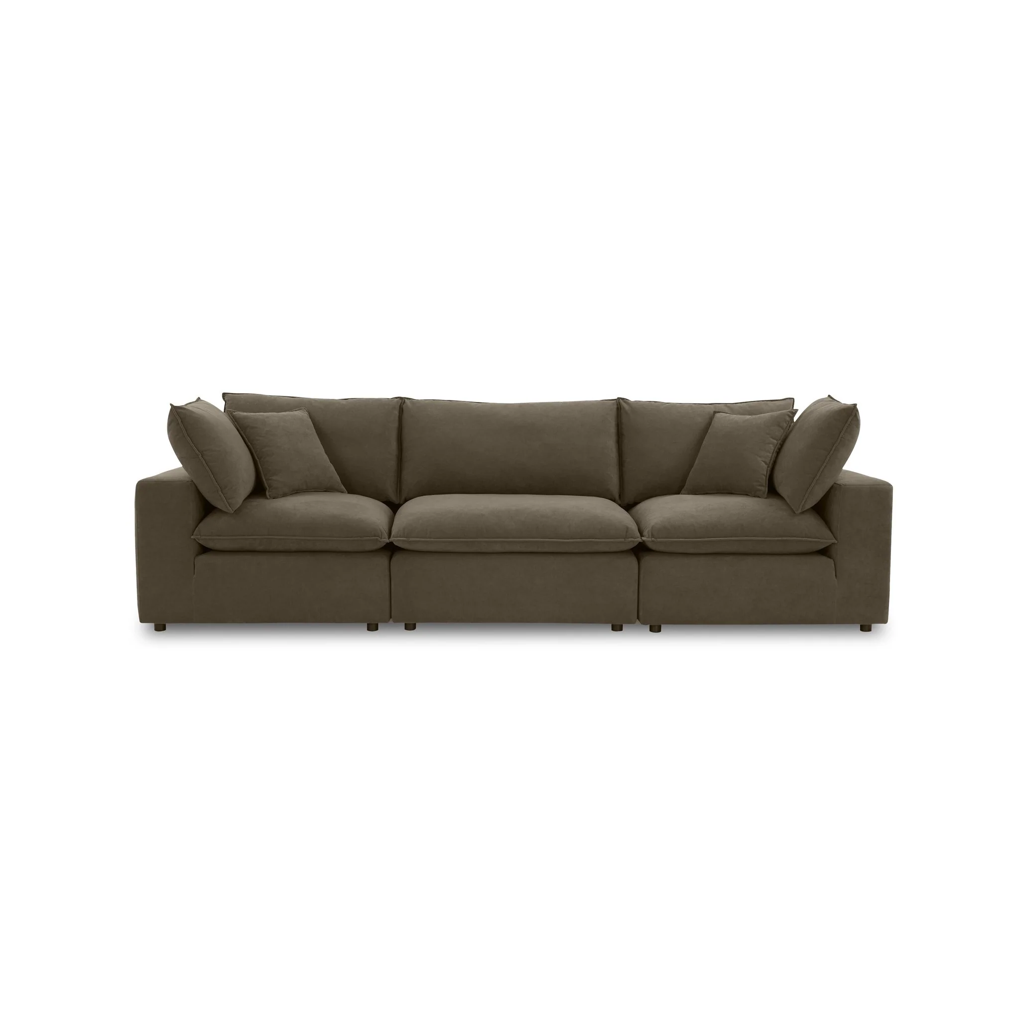 Cali Chocolate Brown Performance Velvet Modular Sofa - Image 7