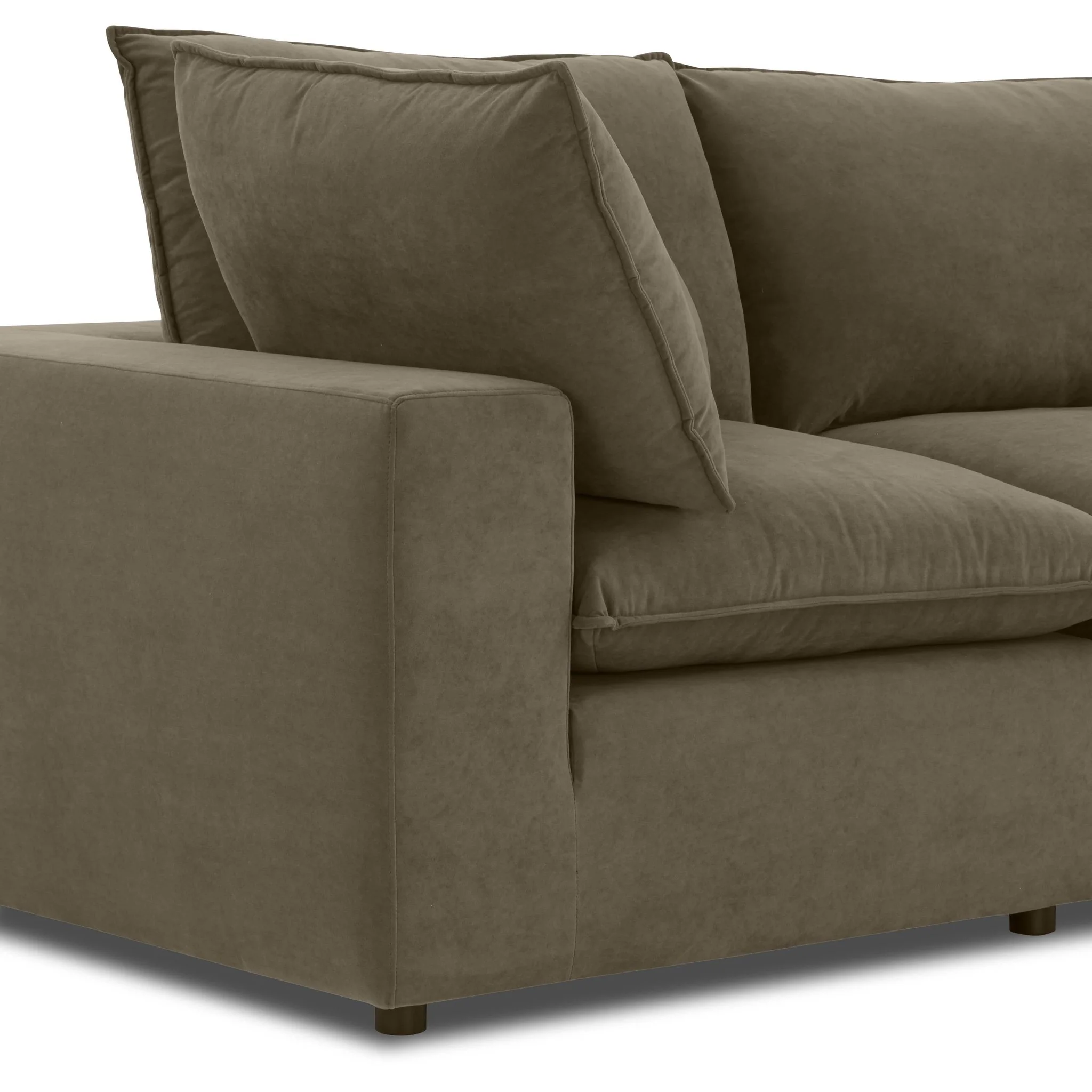 Cali Chocolate Brown Performance Velvet Modular Sofa - Image 5
