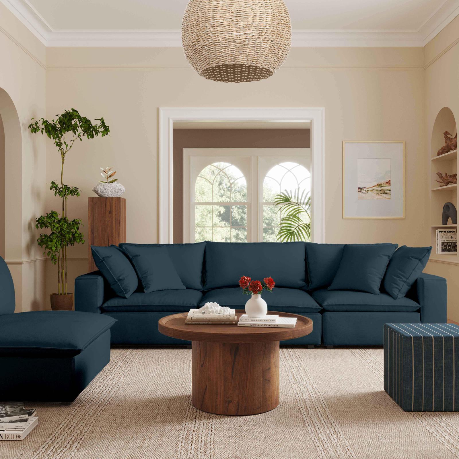 Cali Navy Performance Fabric Modular Sofa - Image 2