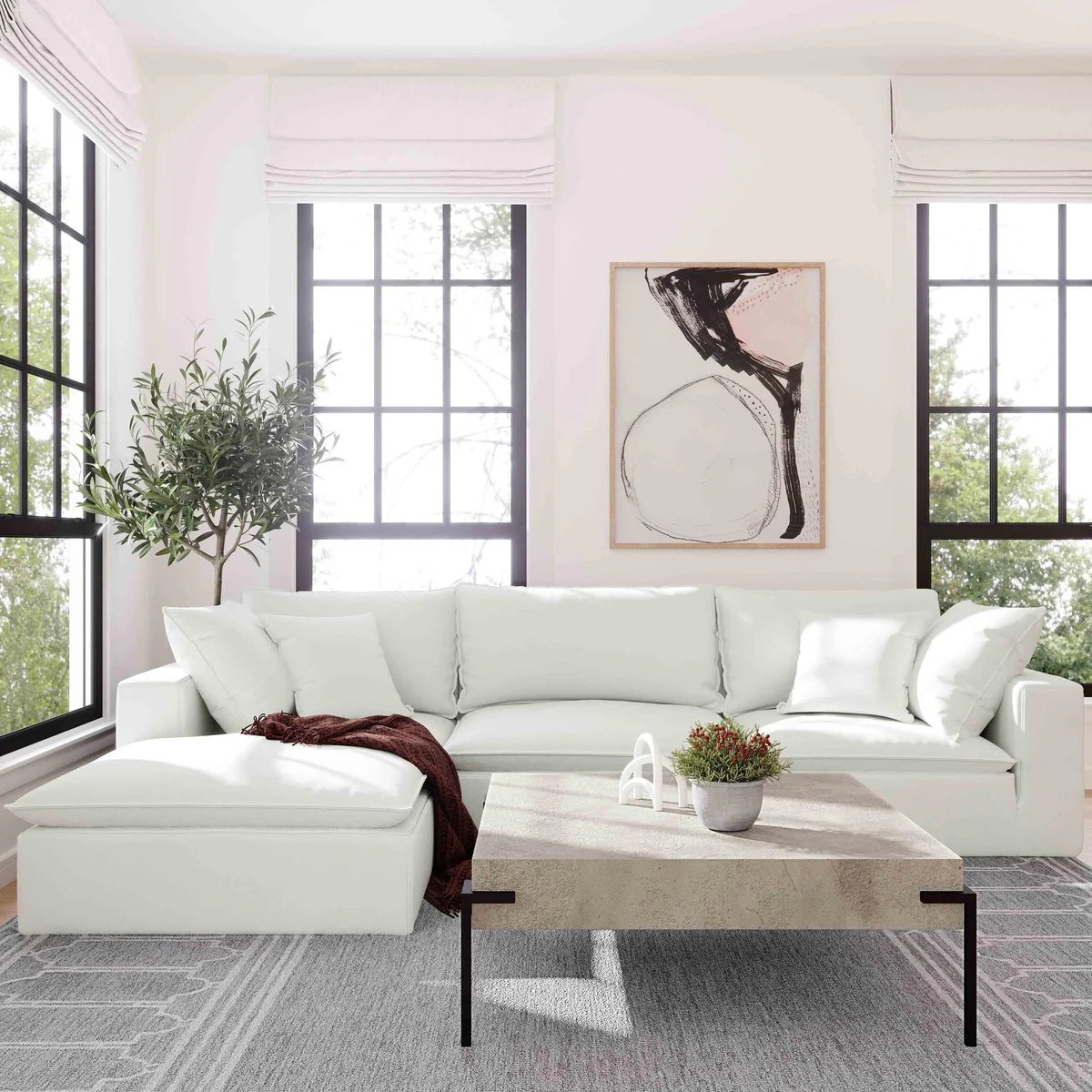 Cali Pearl Performance Fabric Armless Chair - Image 8