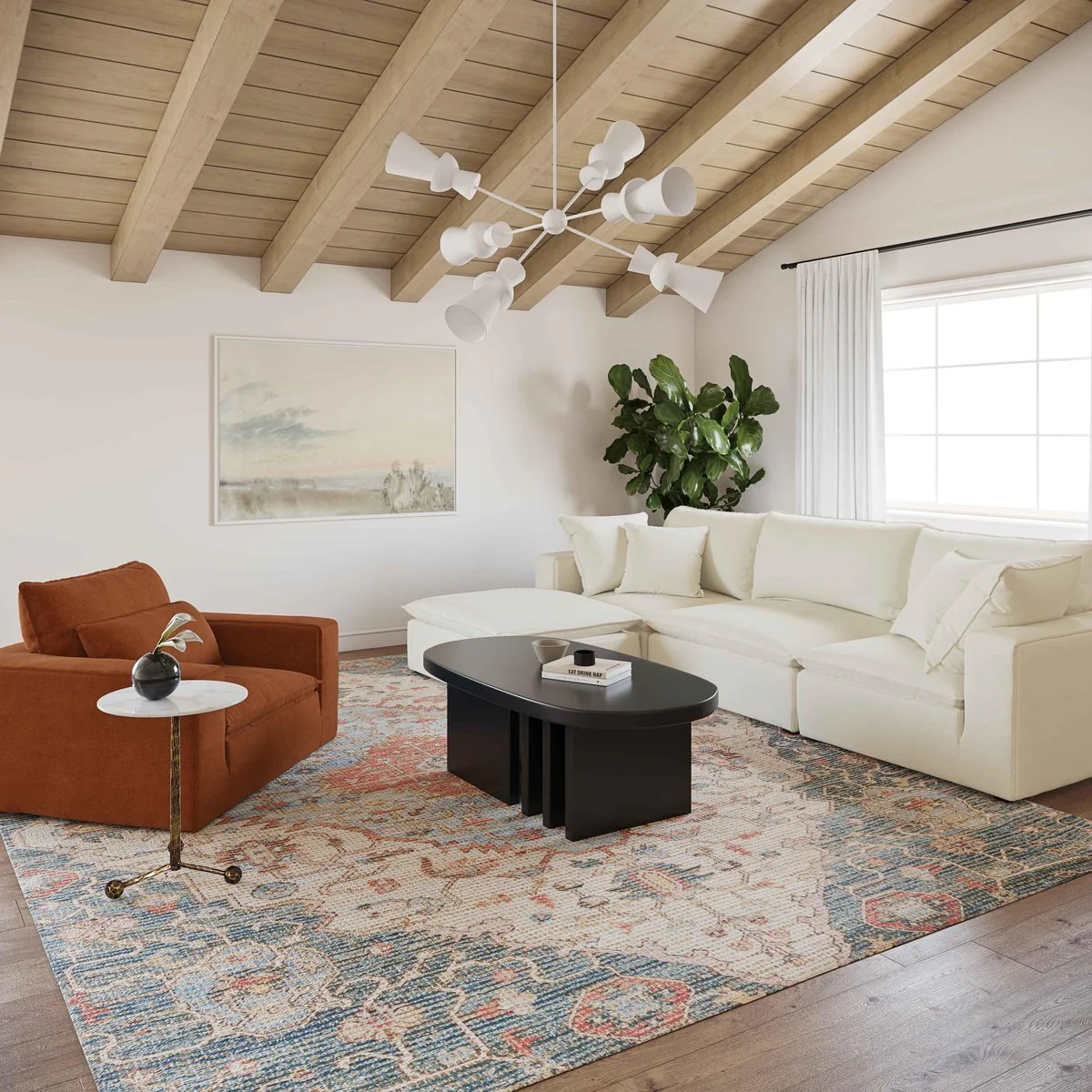 Cali Rust Performance Fabric Arm Chair - Image 6
