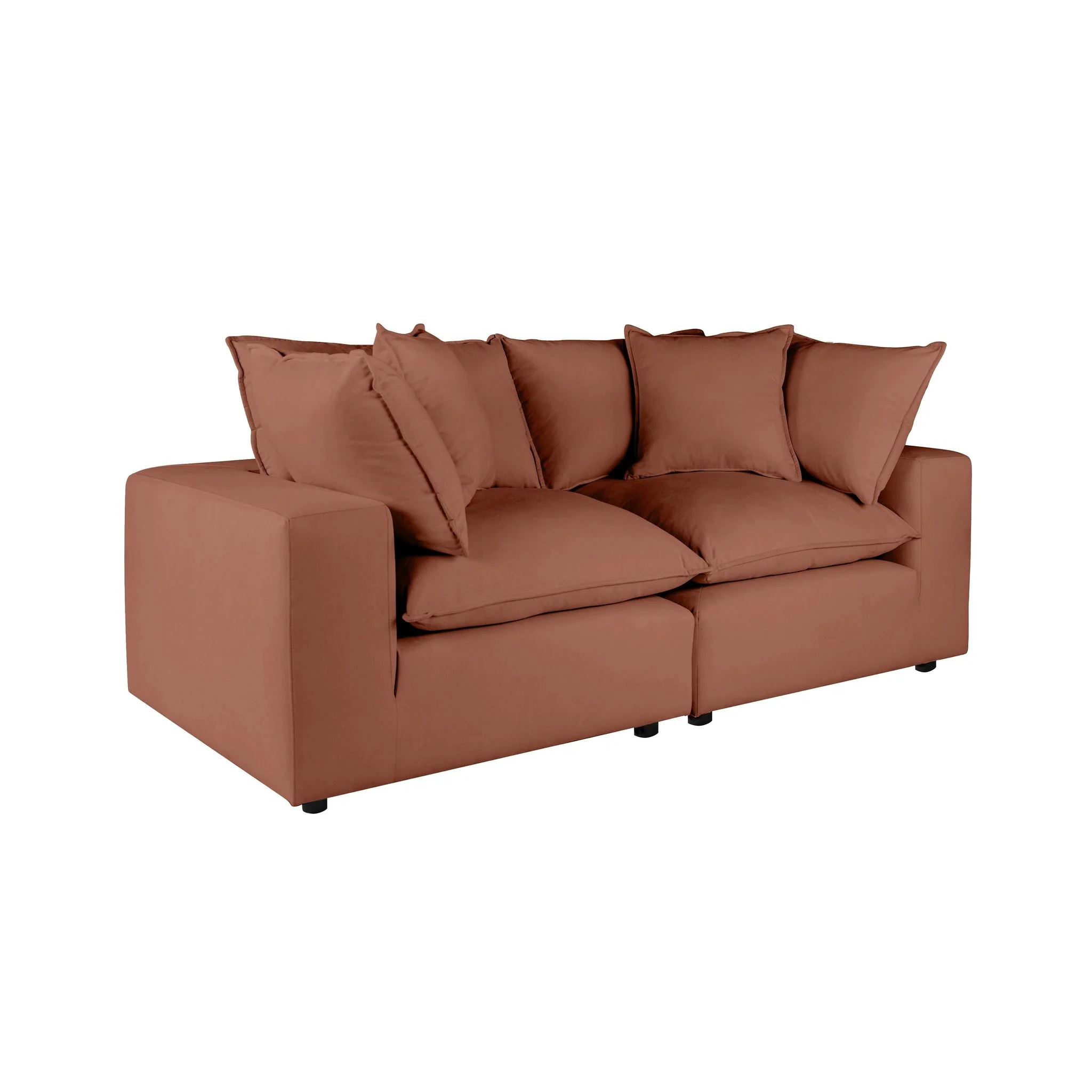 Cali Rust Performance Fabric Modular Loveseat