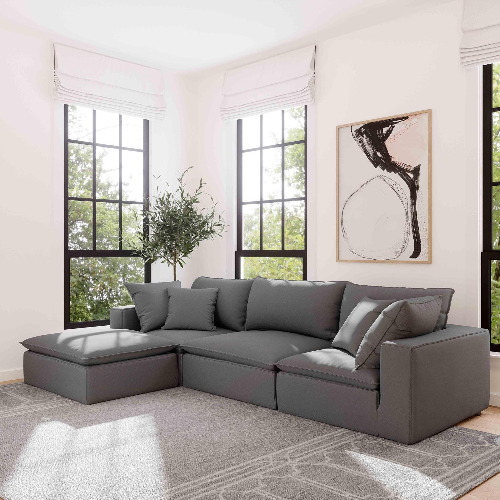Cali Slate Performance Fabric Armless Chair - Image 8
