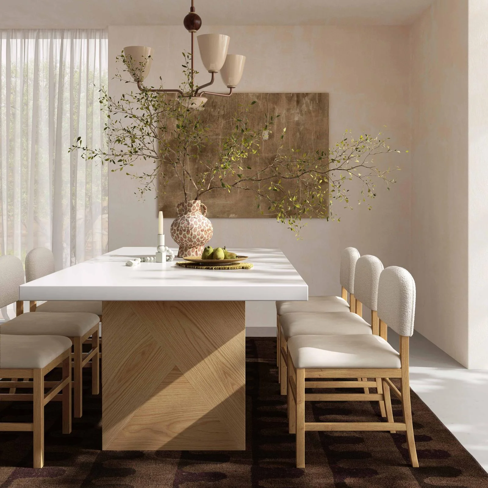 Calla Cream Performance Velvet Dining Chair - Image 2