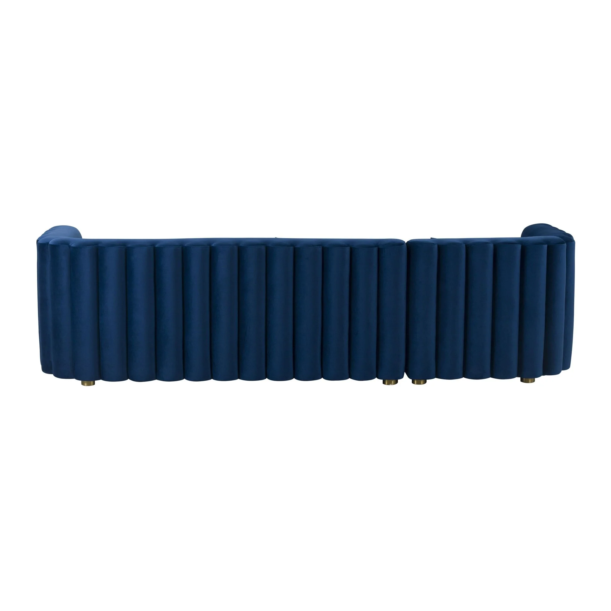 Callie Navy Velvet Sectional - LAF - Image 5