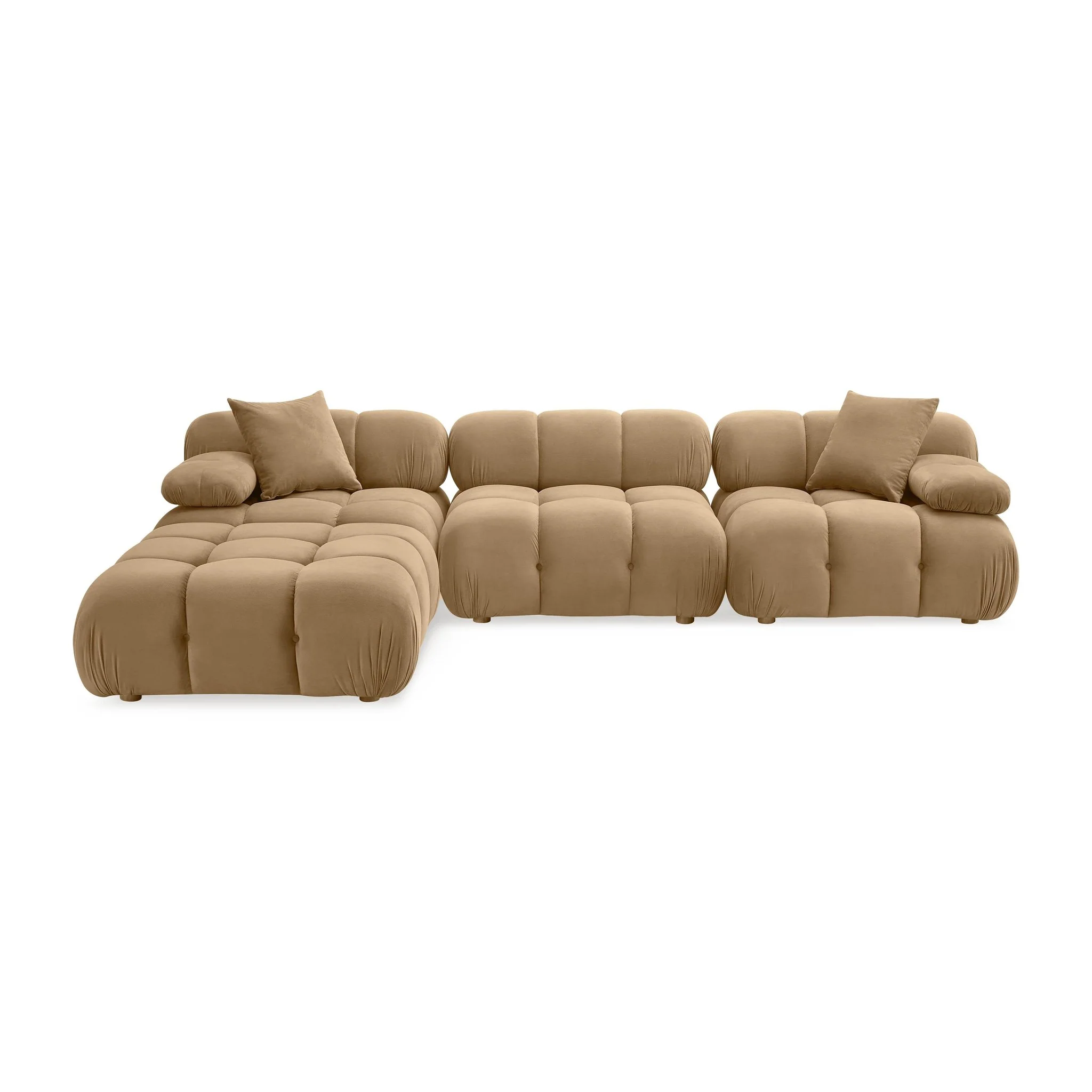 Calliope Cafe Au Lait Performance Velvet 4-piece Modular Sectional - Image 3