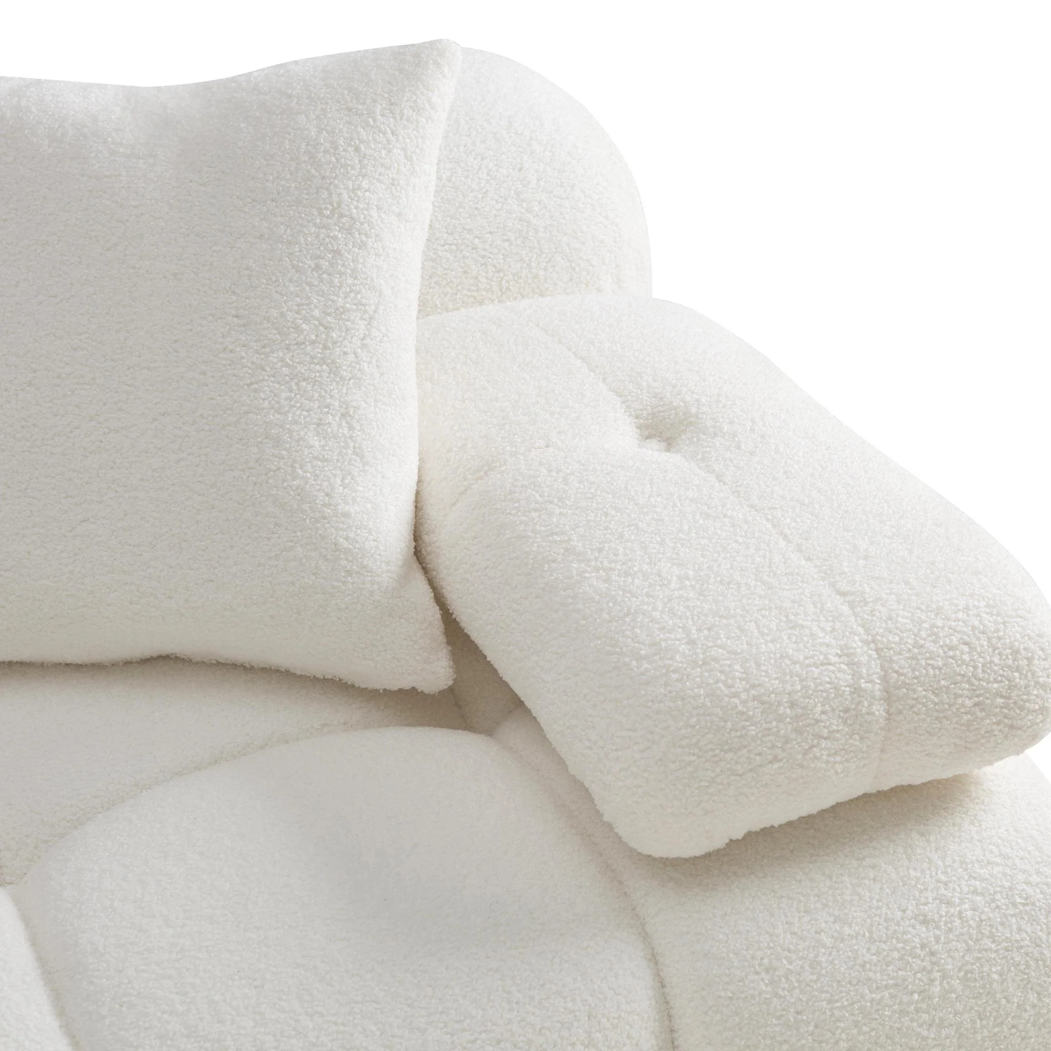 Calliope Cream Vegan Shearling Modular Loveseat - Image 4