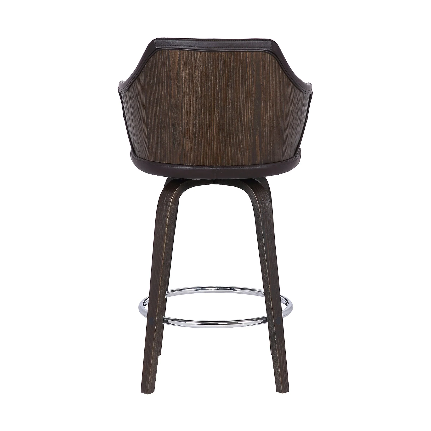 Camden 30" Mid-Century Brown Faux Leather Bar Stool