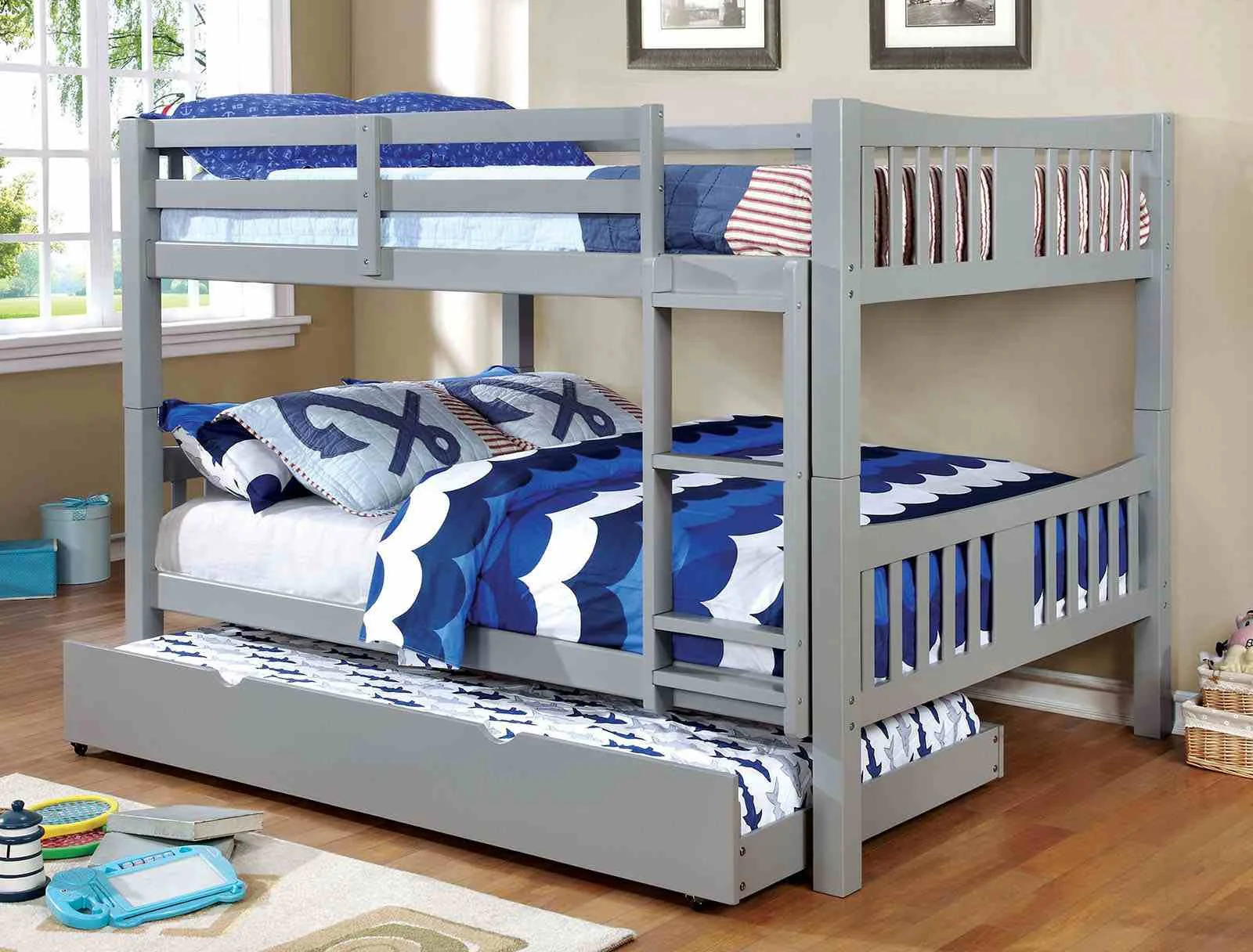 Cameron Full/Full Bunk Bed, Gray